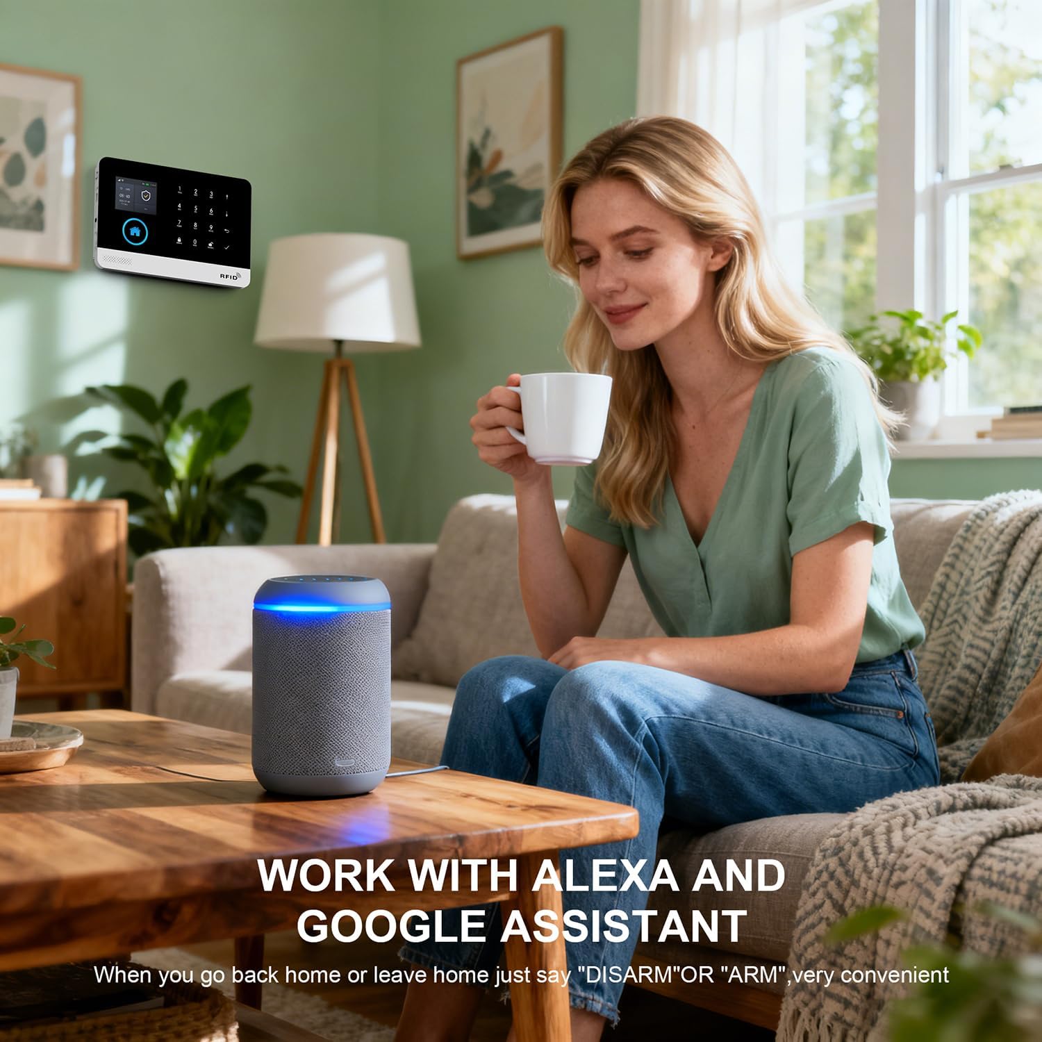 LWOHSI Home Security Systems,Wireless Alarm System with Door Window/Motion Sensors,Loud Siren,GSM 4G /SMS/Tuya APP Alerts,Compatible with Alexa and Google,NO Monthly Fees (A103F-US-F)