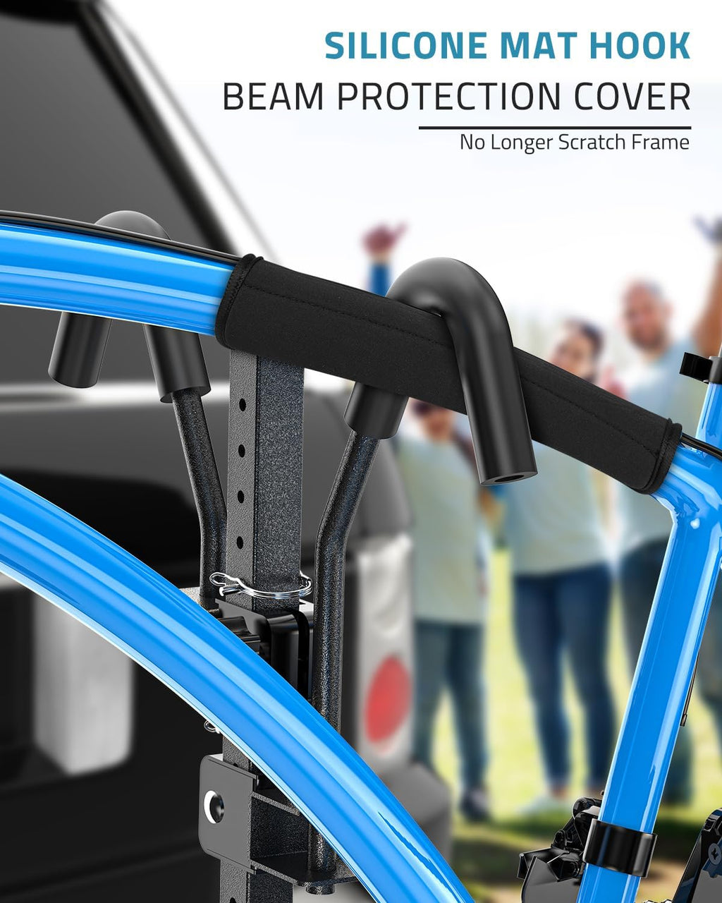 PAULINN Ebike Rack for Tow Hitch, Heavy Duty 2 Bike Folding Bicycle Car SUV Racks for E Bike,Fat Tire and Standard, 2' Hitch Receiver, 200 LBS