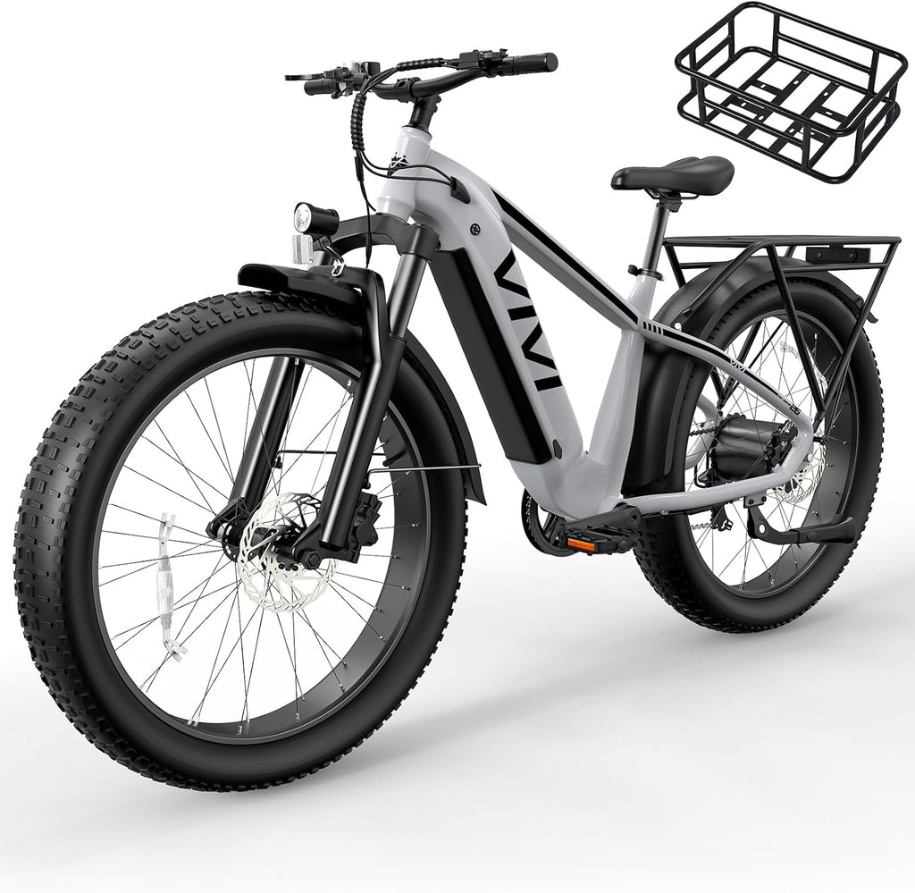 Vivi ACE01 Electric Bike for Adults,26' x 4.0 Fat Tire Ebike,750W Peak Motor Torque Sensor Electric Mountain Bike,20MPH Electric Bicycle with 48V 15AH Battery,Hydraulic Brake,SGS Certified to UL2849