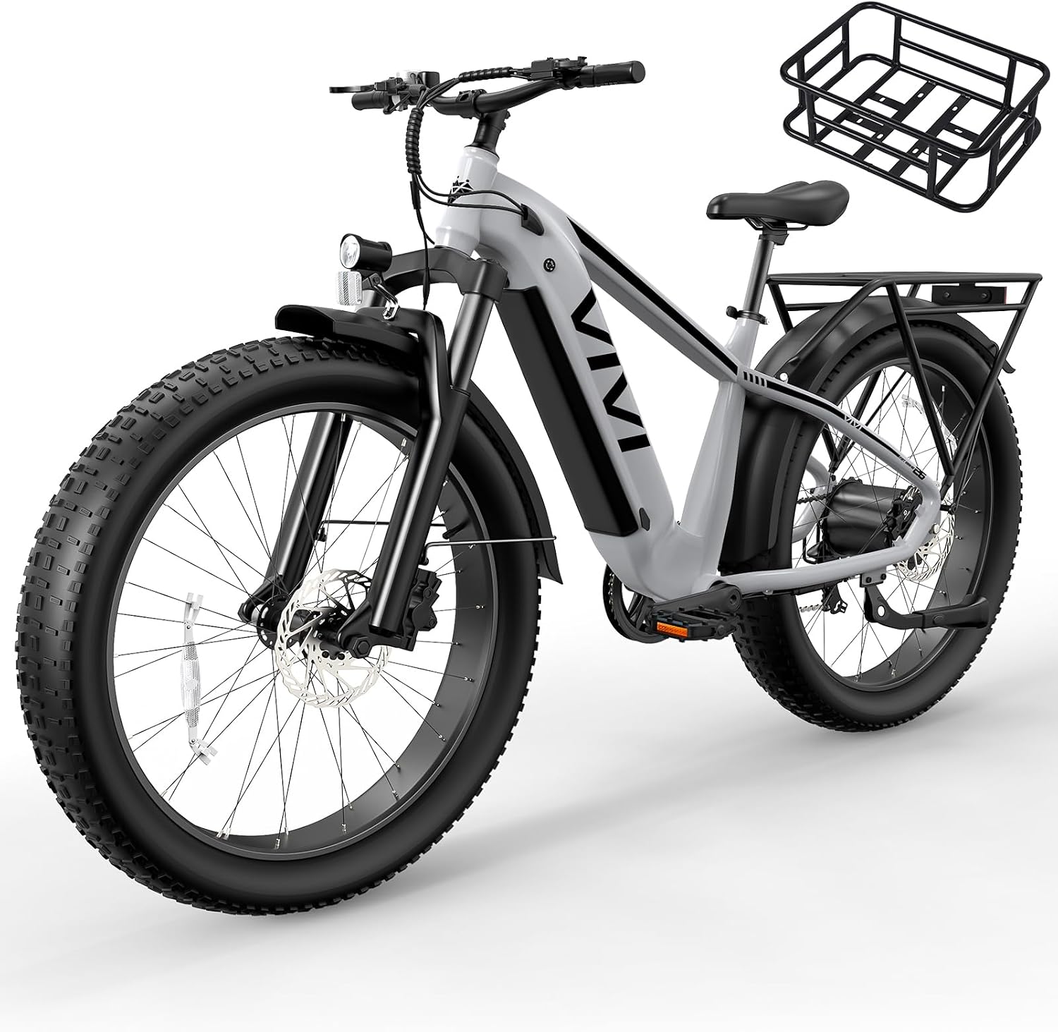 Vivi ACE01 Electric Bike for Adults,26' x 4.0 Fat Tire Ebike,750W Peak Motor Torque Sensor Electric Mountain Bike,20MPH Electric Bicycle with 48V 15AH Battery,Hydraulic Brake,SGS Certified to UL2849
