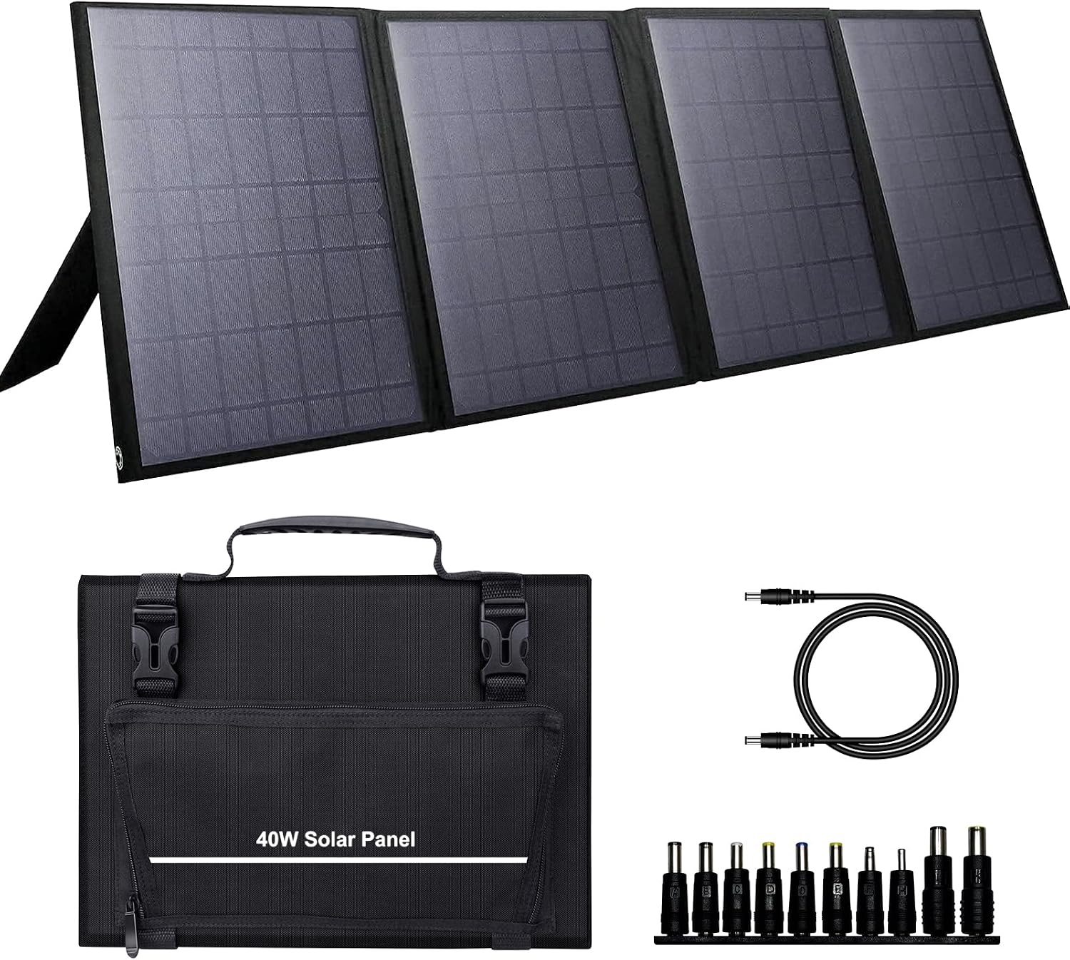 300W Portable Solar Generator Power Station, Small Camping Power Bank with Foldable 40W Solar Panel Bundle, 110V Portable Power Pack with AC Outlet for Camping Outdoor Home Use