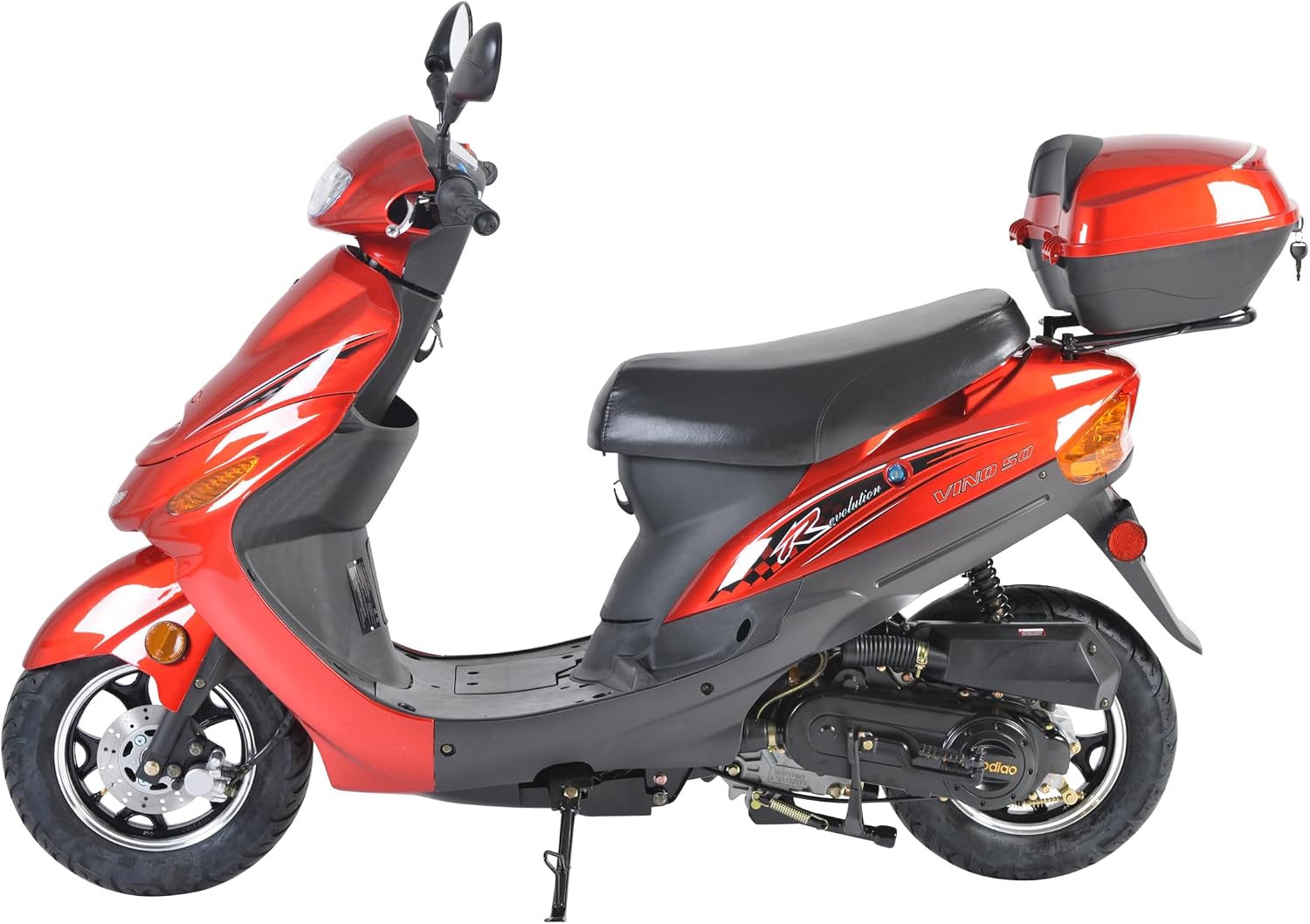 HHH 50cc Scooter Gas Street Scooter Fully Automatic 50cc Bike Moped with Matching Trunk for Youth and Adult (Black Color) (Factory Packaged)
