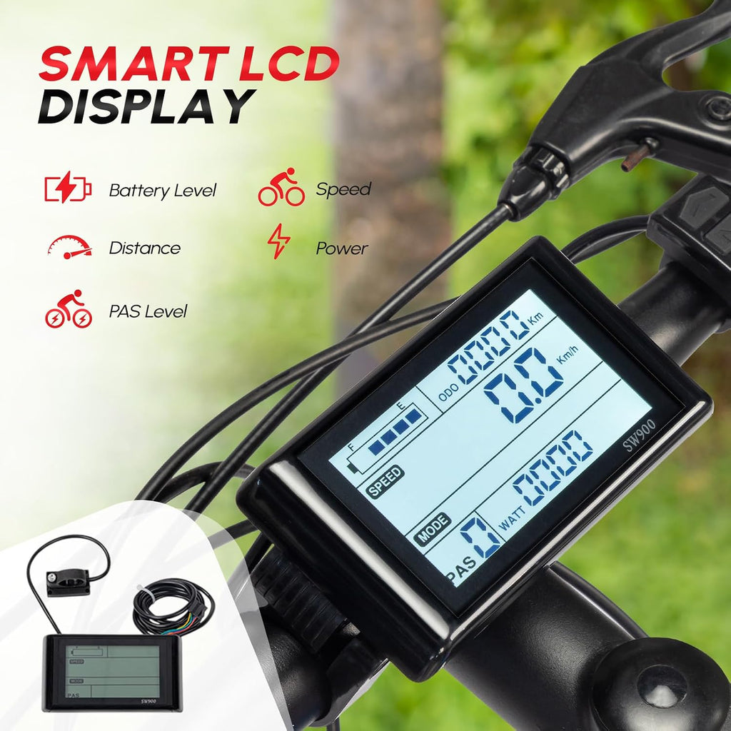 PEXMOR Electric Bike Conversion Kit, 36V 750W Ebike Conversion Kit, 24'/20' Front Ebike Wheel Electric Bicycle Hub Motor Kit 3 Modes Controller w/PAS/LCD Display/Twist Throttle/Torque Arm