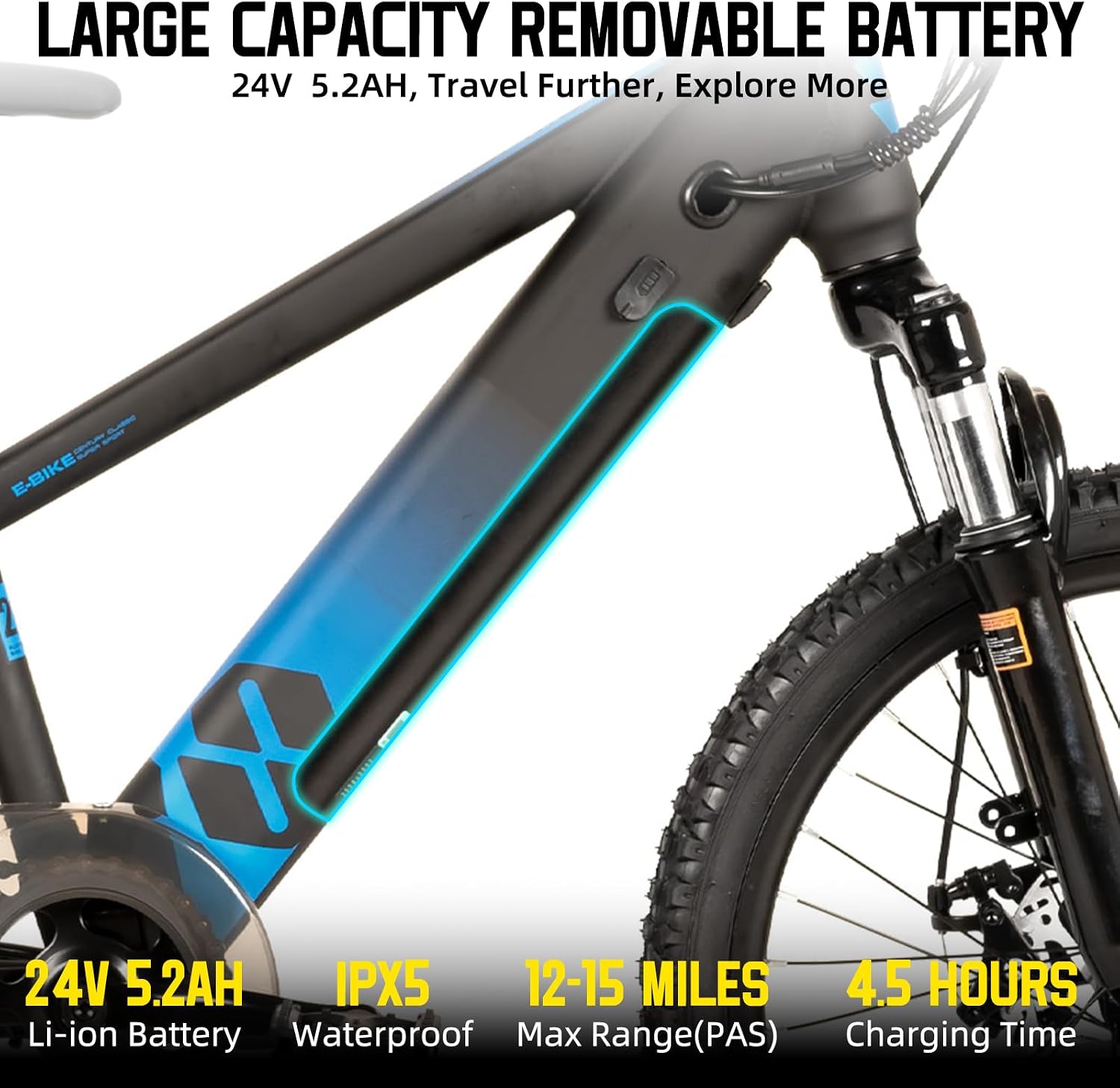 JOYSTAR 20 26 Inch Electric Bike for Kids Teens Ages 6+ with 250W/500W Brushless Motor, Electric Mountain Bicycle with Removable Battery, Safe Children Ebikes with Dual Disc Brakes