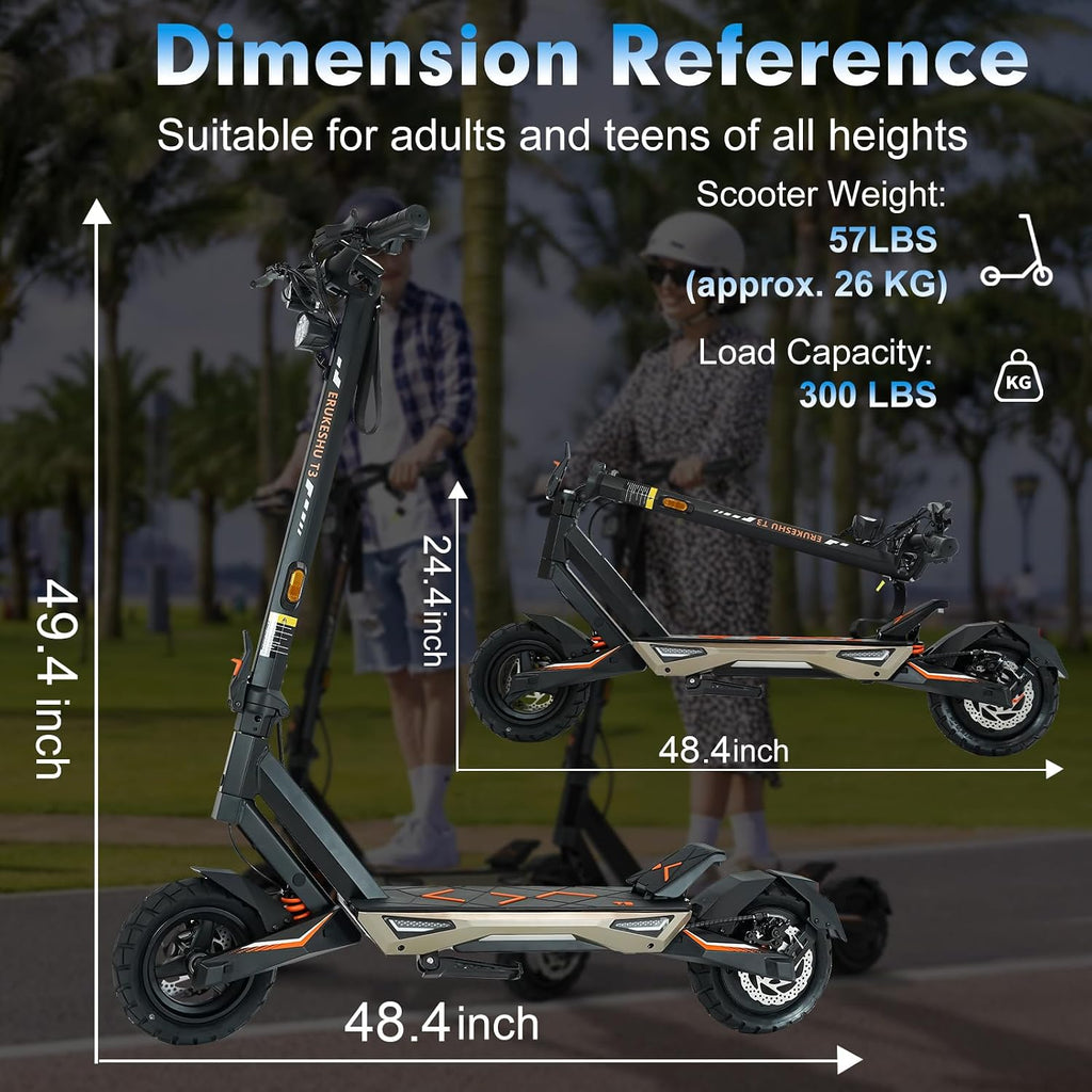 Electric Scooter for Adults, 5600W/1500W/1200W/800W Motor Fast Electric Scooter, 46/40/35 MPH Top Speed, 27Ah/20.8Ah/15.6Ah Battery, 10/11' Off Road Tire Foldable E-Scooter for Commuter Outdoor campus