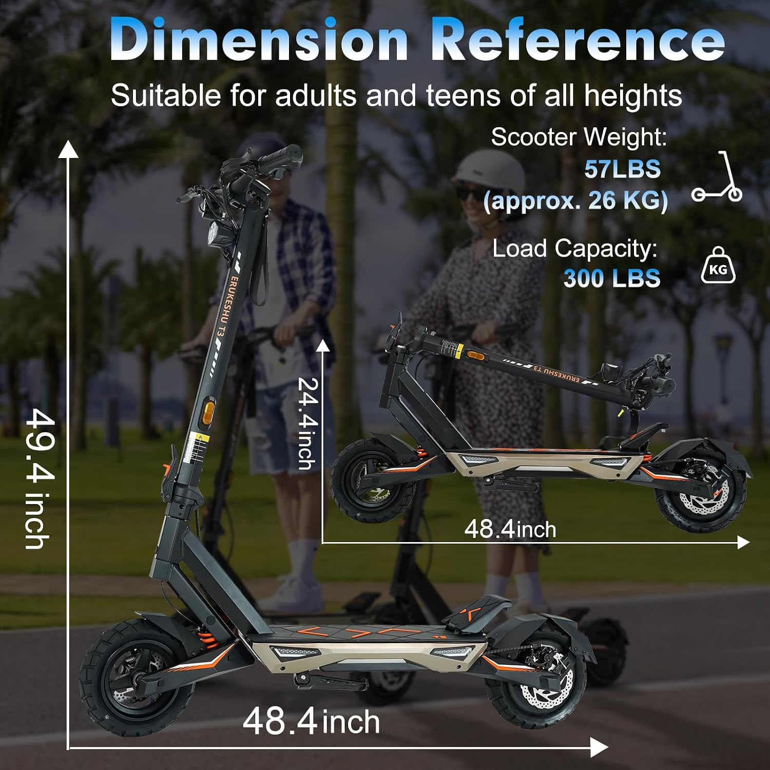 Electric Scooter for Adults, 5600W/1500W/1200W/800W Motor Fast Electric Scooter, 46/40/35 MPH Top Speed, 27Ah/20.8Ah/15.6Ah Battery, 10/11' Off Road Tire Foldable E-Scooter for Commuter Outdoor campus