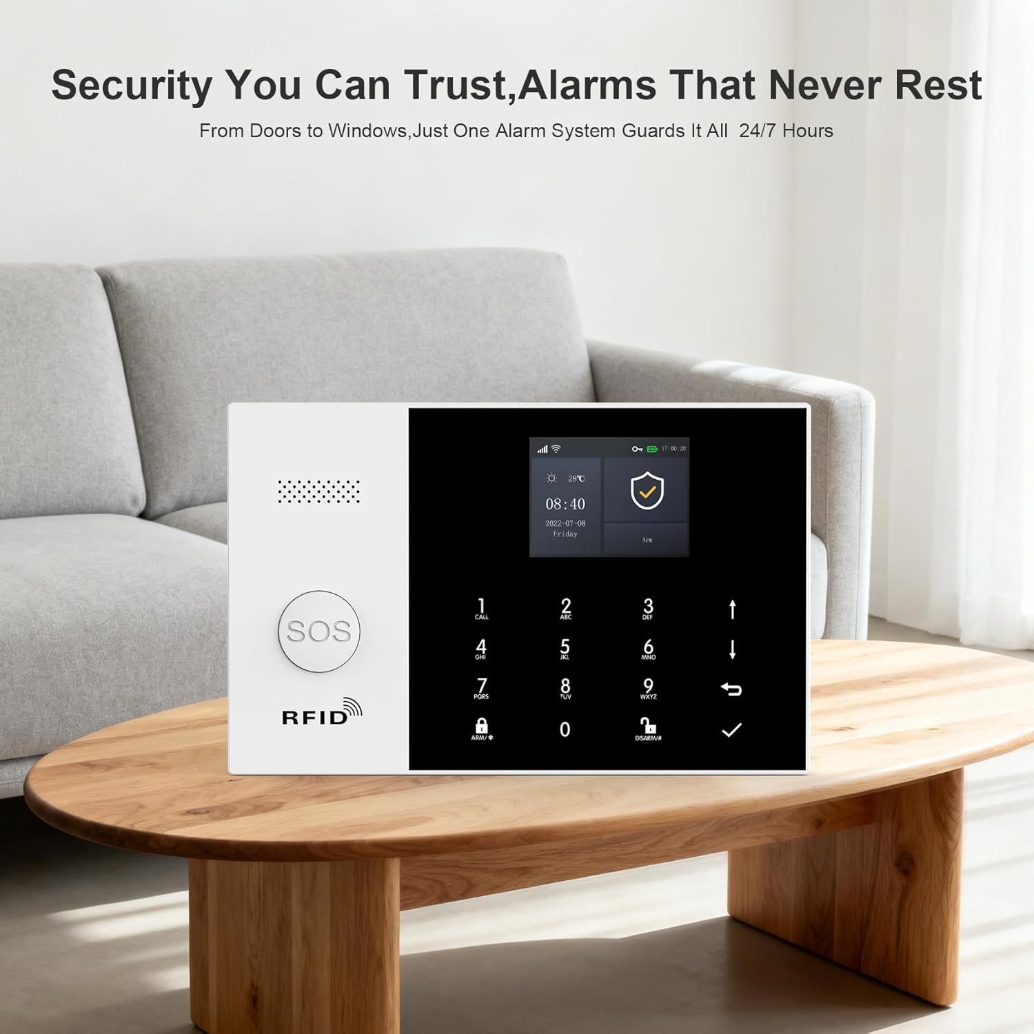 PGST Alarm System with 2MP HD Security Camera,Wireless Home Security Systems with Door and Window Sensors,Remote,4G SMS/Tuya APP Instant Alerts,Garage,No Monthly Fee