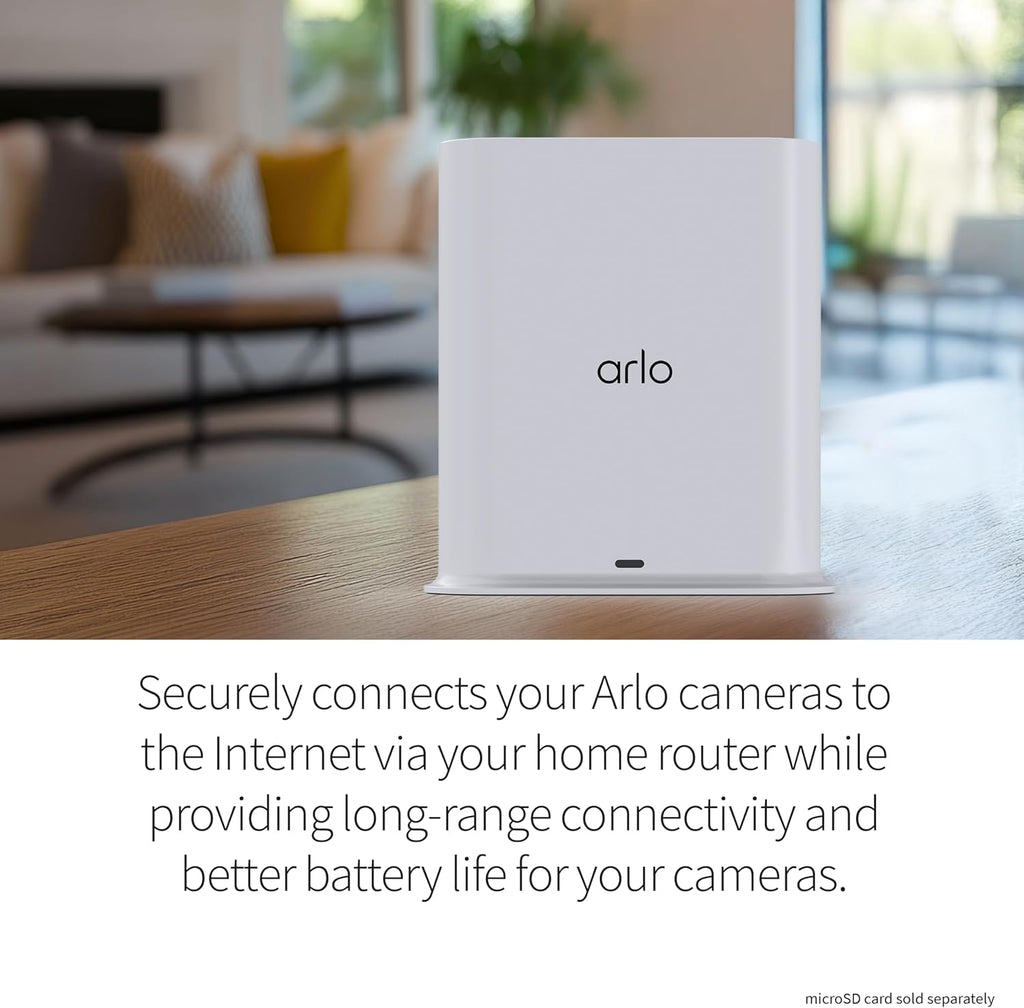Arlo Ultra Security Camera 4K HDR (2nd Gen, 2020 Release) + SmartHub, Battery Power, Emergency Response, AI Event Captions, 1-Month Trial of Secure Plan, 180° Field of View, 3 Cam, White