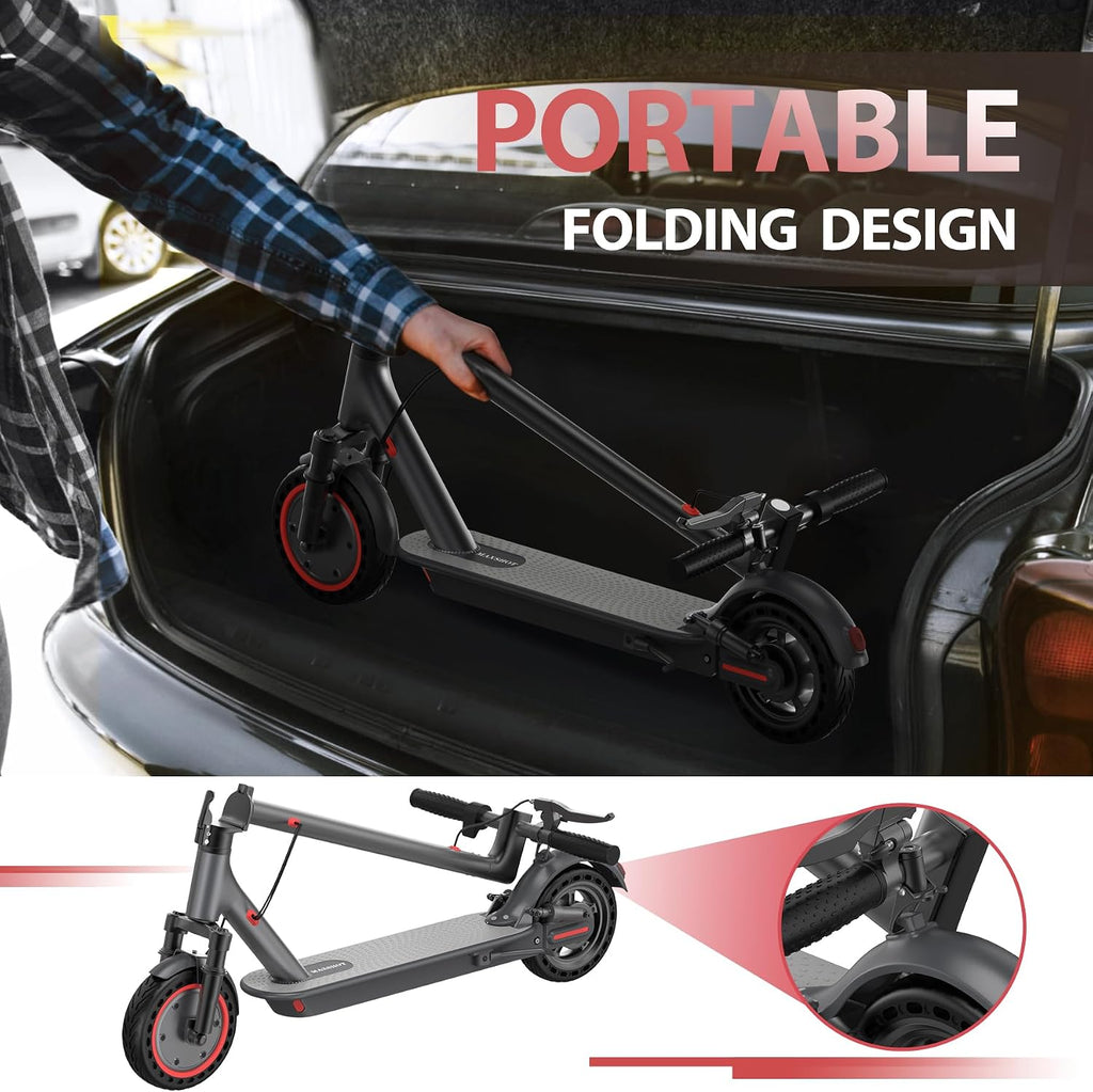 MAXSHOT Electric Scooter for Adults, 8.5/14' Tires, 19/22Mph, 350W/500W Motor, 16-28 Miles Range, Folding E-Scooter with Dual Suspension,APP Control