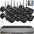 OOSSXX (2026 New) 5MP Wireless Security Camera System, 10CH WiFi NVR with 8 Outdoor Cameras & 3TB HDD, Dual Antennas 55% Longer Range, 2.4/5.8GHz, 130° Wide Angle, 2-Way Audio, No Fee App