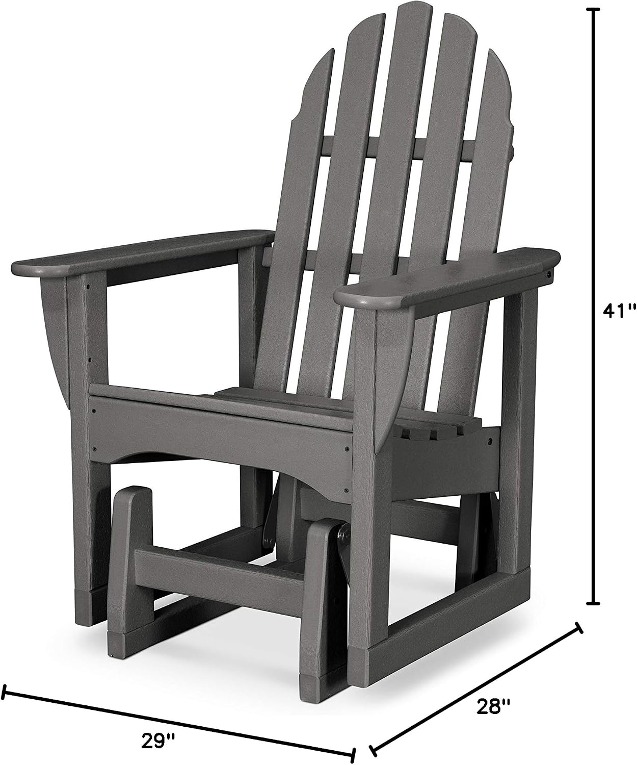 POLYWOOD® Classic Adirondack Glider, Slate Grey