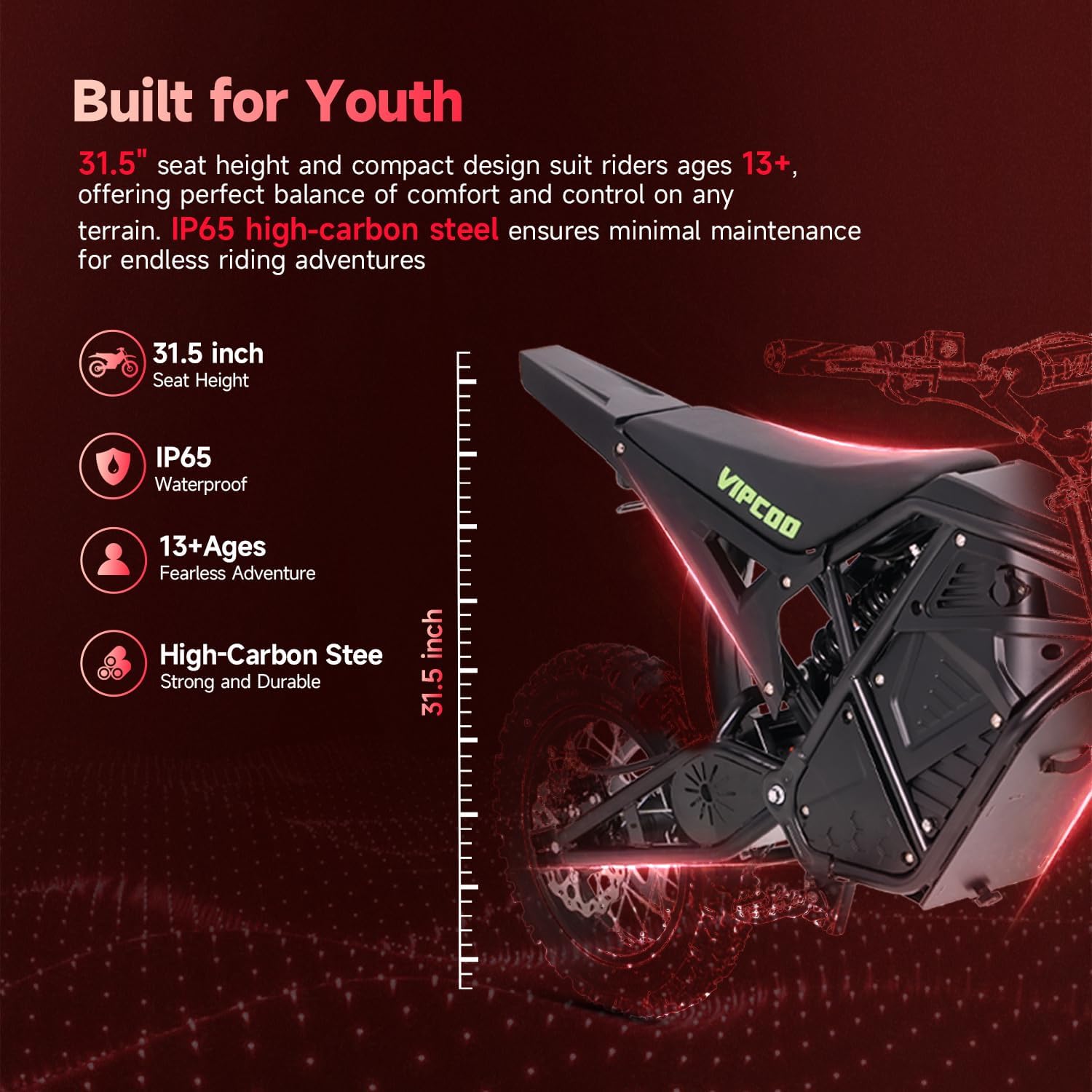 Electric Dirt Bike for Teens Adults, 3500W 40 MPH E Moto Dirtbike, UL Certified Electric Motorcycle Fit Age 13+, 48V 23AH Battery Off Road Fat Tires Ebike, Dual Hydraulic Brakes, Adjustable Suspension