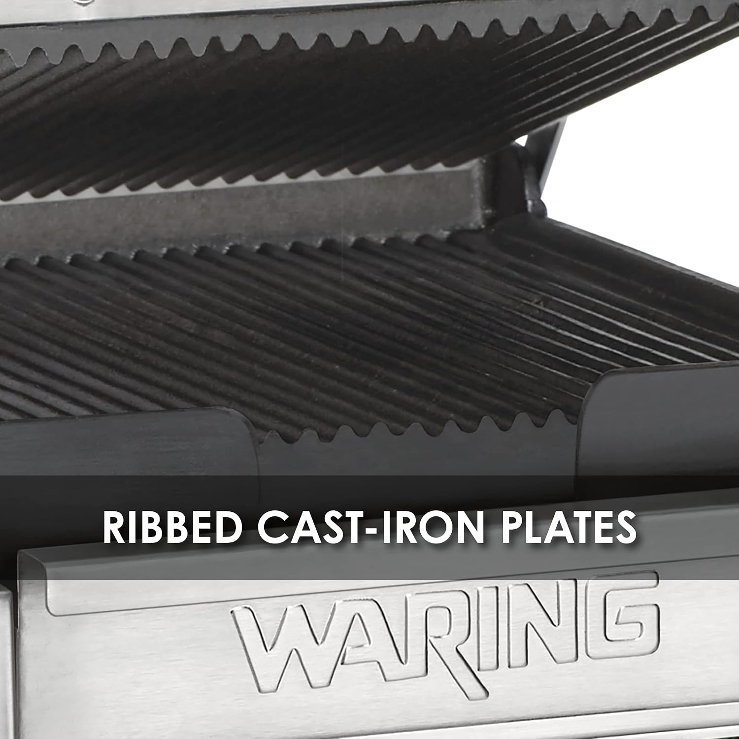 Waring Commercial WFG275 Full Sized 14' x 14' Flat Toasting Grill, 120V, 1800W, 5-15 Phase Plug