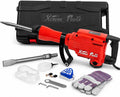 XtremepowerUS 2200W Demolition Jack Hammer Flat Chisel Bull Point Chisel Bits Demo Chipping Hammer Concrete Pavement Breaker DIY Construction Concrete Floor Breaker Punch Drill