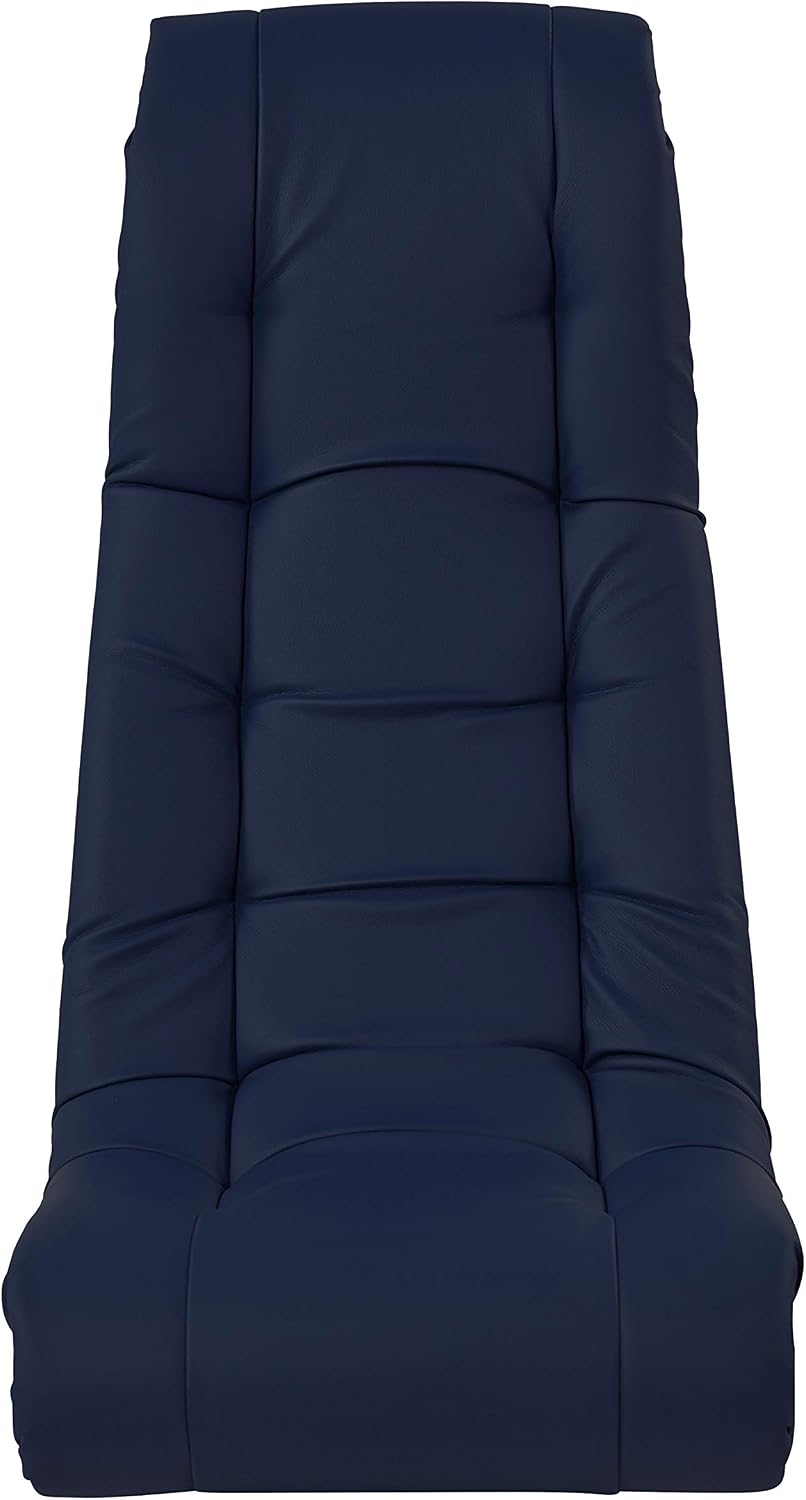 Factory Direct Partners Soft Tufted Floor Rocker - Cushioned Ground Chair for Kids Teens and Adults - Great for Reading, Gaming, Meditating, TV - Navy, 10488-NV