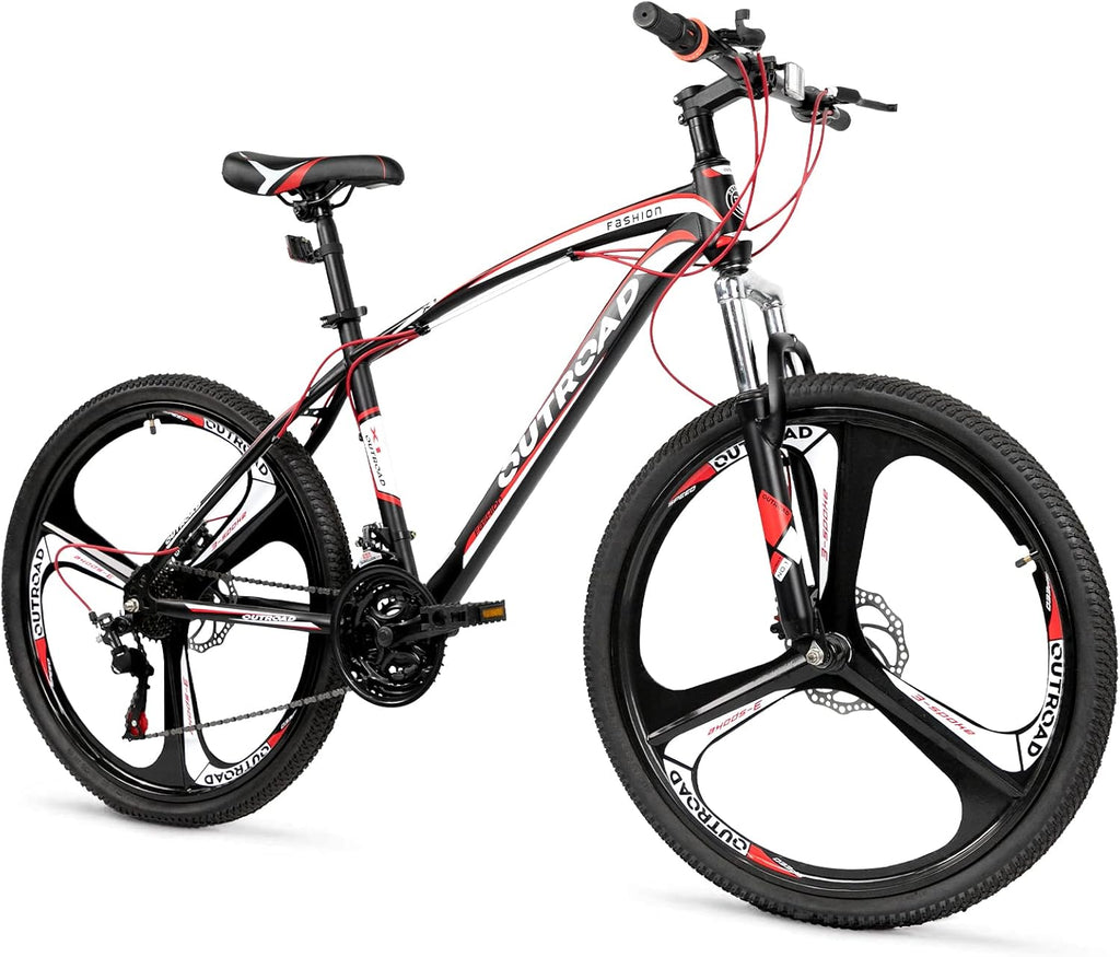 26 Inch Adult Folding Bikes/Mountain Bikes, 21 Speeds Mountain Bicycles with Full Suspension, Dual Disc Brake, High Carbon Steel Frame, Foldable Bike for Men/Women/Teen, Multiple Colors