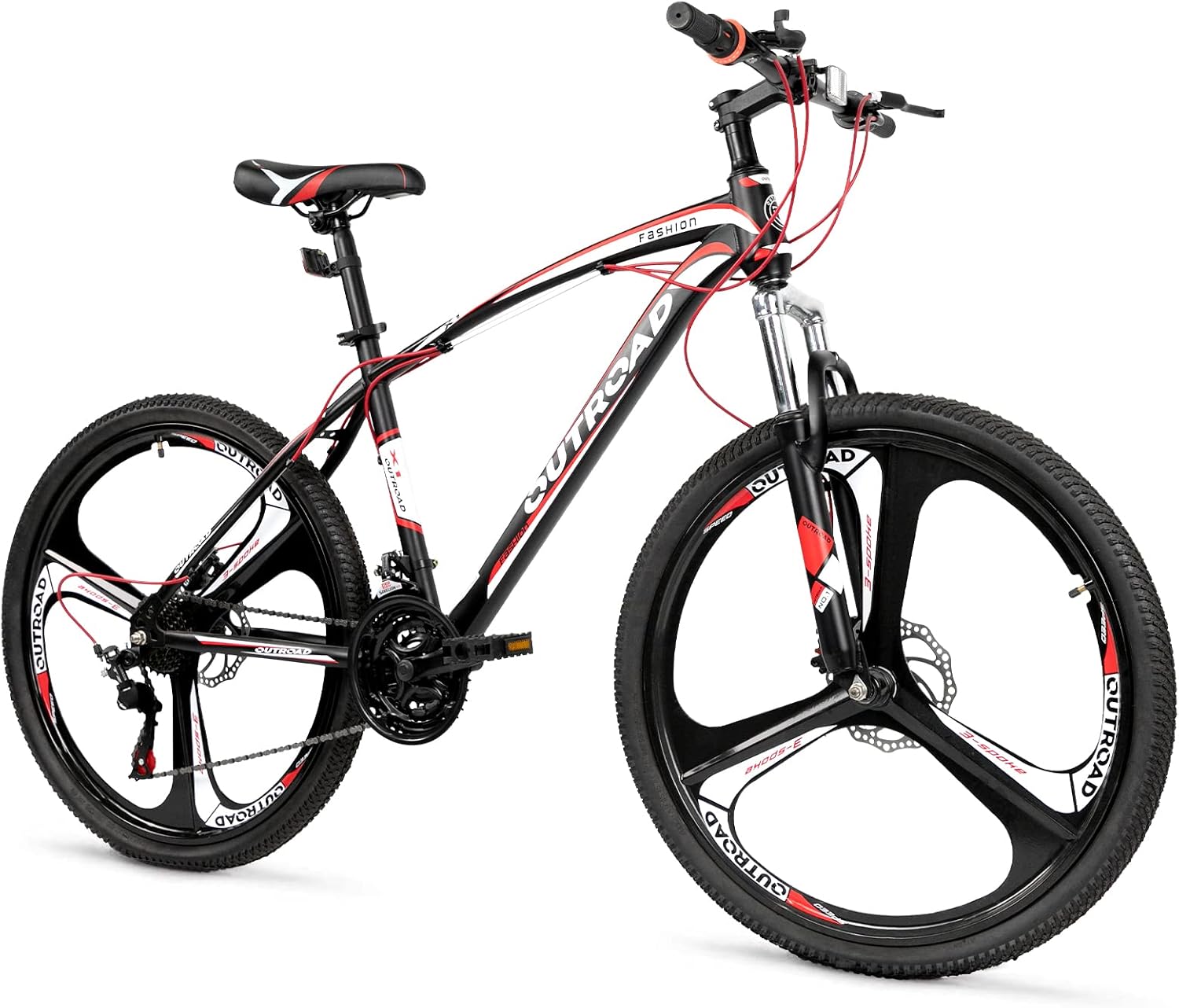 26 Inch Adult Folding Bikes/Mountain Bikes, 21 Speeds Mountain Bicycles with Full Suspension, Dual Disc Brake, High Carbon Steel Frame, Foldable Bike for Men/Women/Teen, Multiple Colors