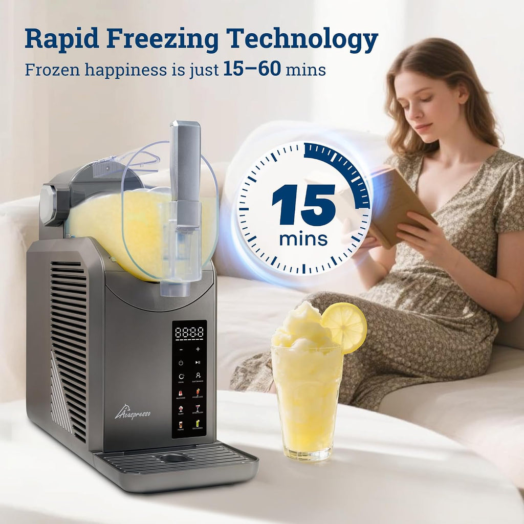 Slushie Machine for Home, 81oz Frozen Drink Machine with 6 Preset Programs, 6 Hours Timer for Margarita, Slushie, Frappé and More, No Ice Needed, Easy To Use & Clean (Gunmetal)