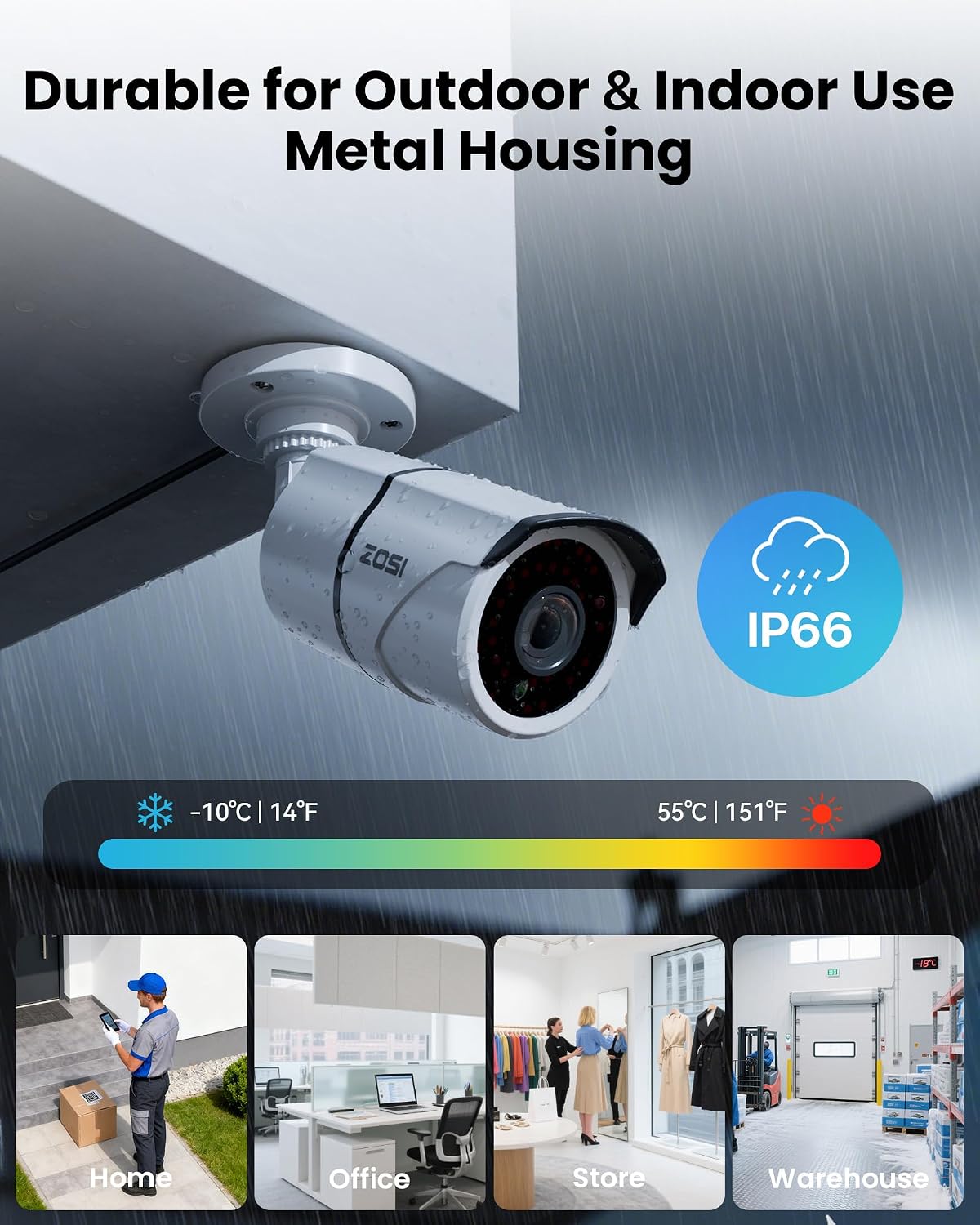 ZOSI 16 Channel Wired Security Camera System with 4TB HDD, 12 x 1080P Outdoor Metal CCTV Cameras with Audio, AI Human/Vehicle Detection, 120ft Night Vision, 16CH DVR for Business Home 24/7 Recording