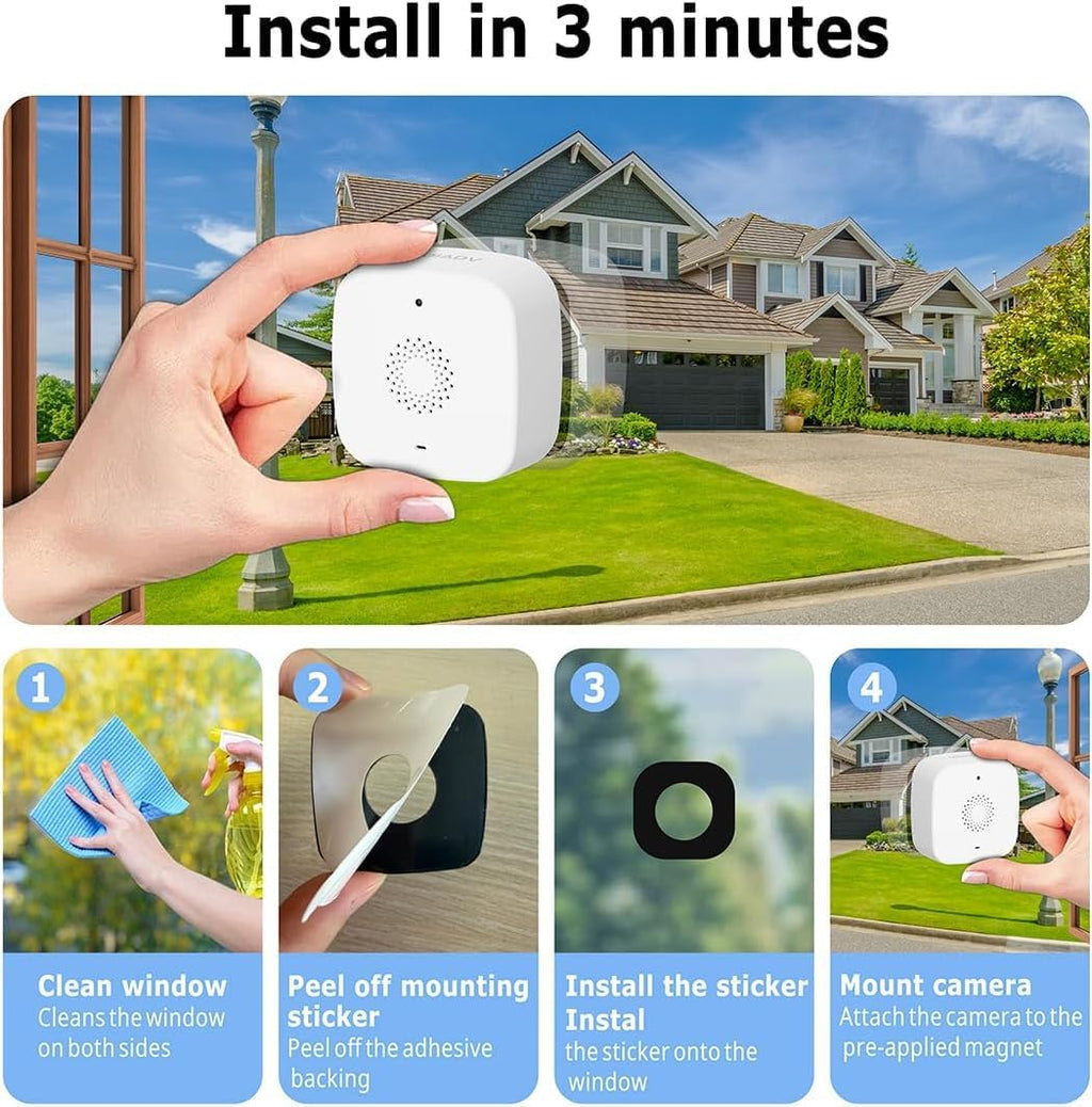 SOIADV Window Cameras for Home Security 4Pack, Wireless Security Camera System with Battery Powered, Indoor Camera with 4MP QHD, Motion Detection, Smart AI Color Night Vision, 2.4G&5GHz, Cloud/SD