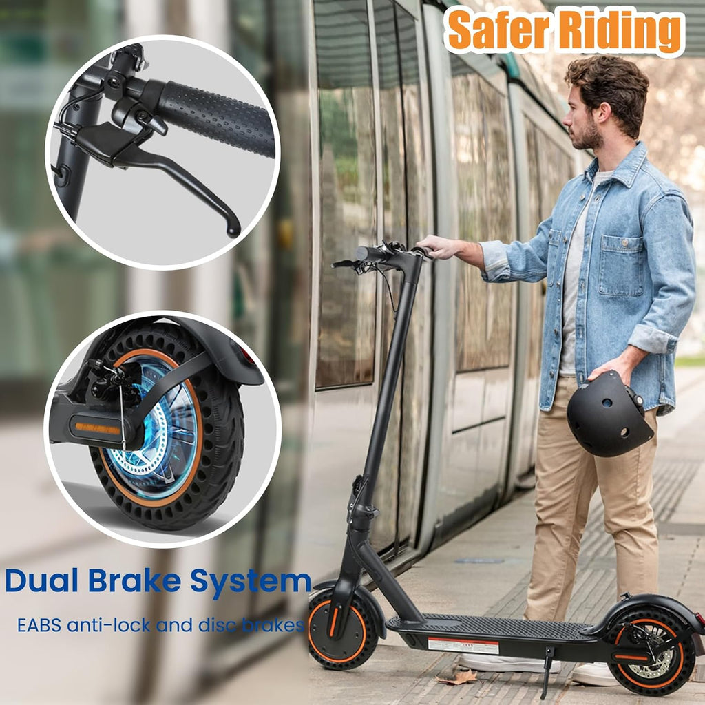 Electric Scooter, 500W Motor, Top Speed 19MPH, 21 Miles Long Range, Foldable Electric Scooter for Adults with Dual Brakes and App Control, 8.5'' Puncture-Proof Tire, Commuting E Scooter