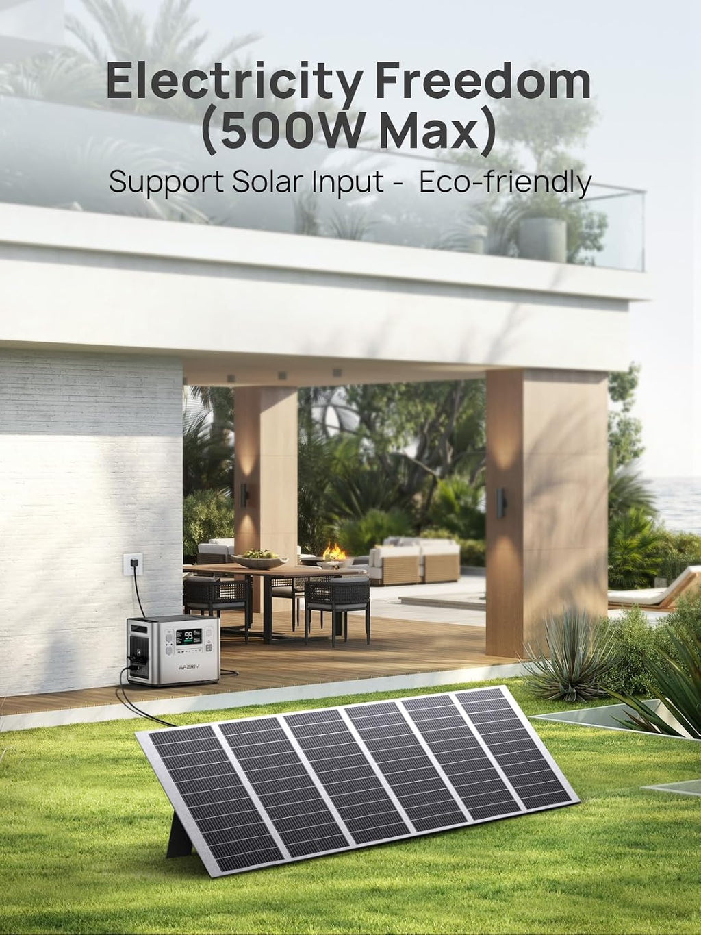 AFERIY P210 2400W Portable Power Station with 2x 200W Solar Panel, 2048Wh LiFePO4 Battery Backup with AC & Solar Charging, Quiet Generator for Home Use, Outdoor Camping, RV, Emergency Power Supply