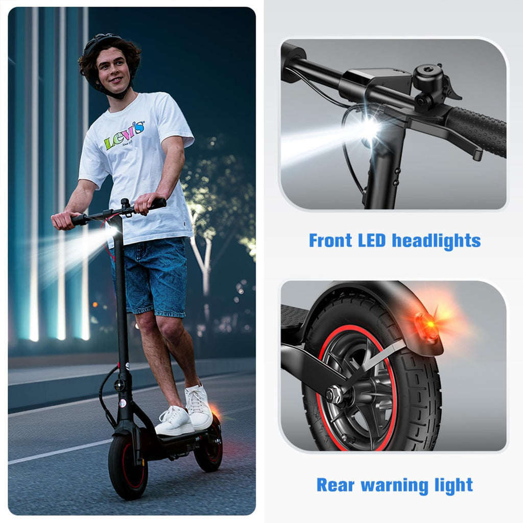 Electric Scooter, 23 Miles, 22 MPH Top Speed Electric Scooter for Adults, 500W Powerful Motor,10'/8.5' Pneumatic Tires Commuting Scooter, Foldable Escooter for Commuting & Campus Use