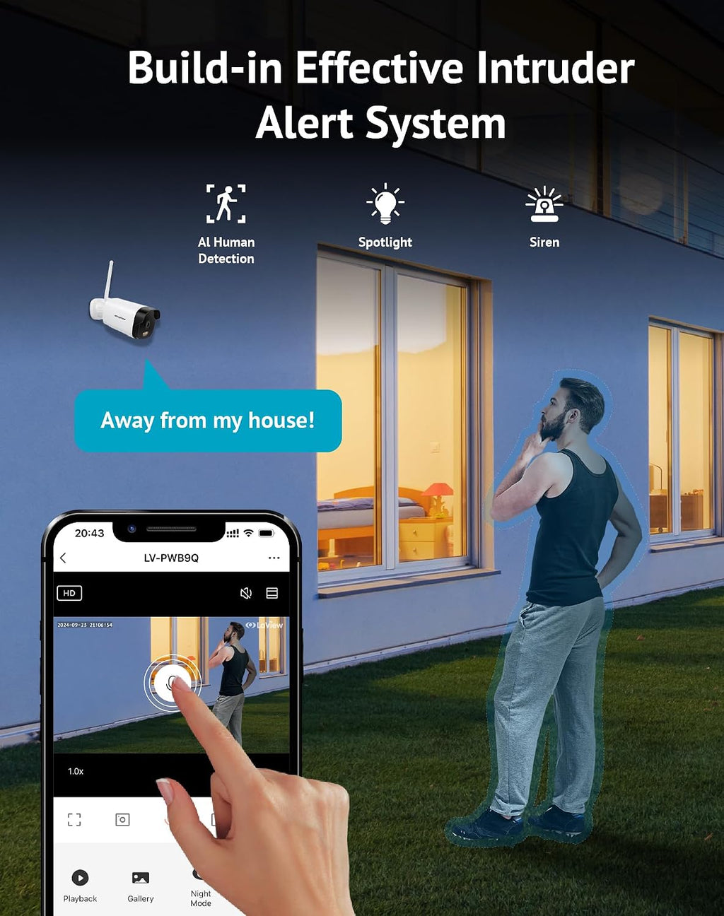 LaView 4K Outdoor Security Cameras,8MP HD Cameras for Home Security with AI Human Detection,IP65 Waterproof,2-Way Talk,Clear Night Vision,2.4G WiFi,SD Card Slot&US Cloud Storage,Work with Alexa(4pcs)