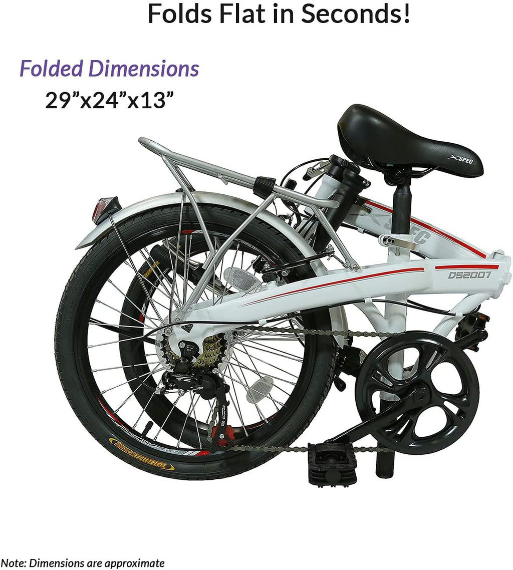 Xspec 20' 7 Speed Folding Compact City Commuter Bike (NOT an Electric Bike)