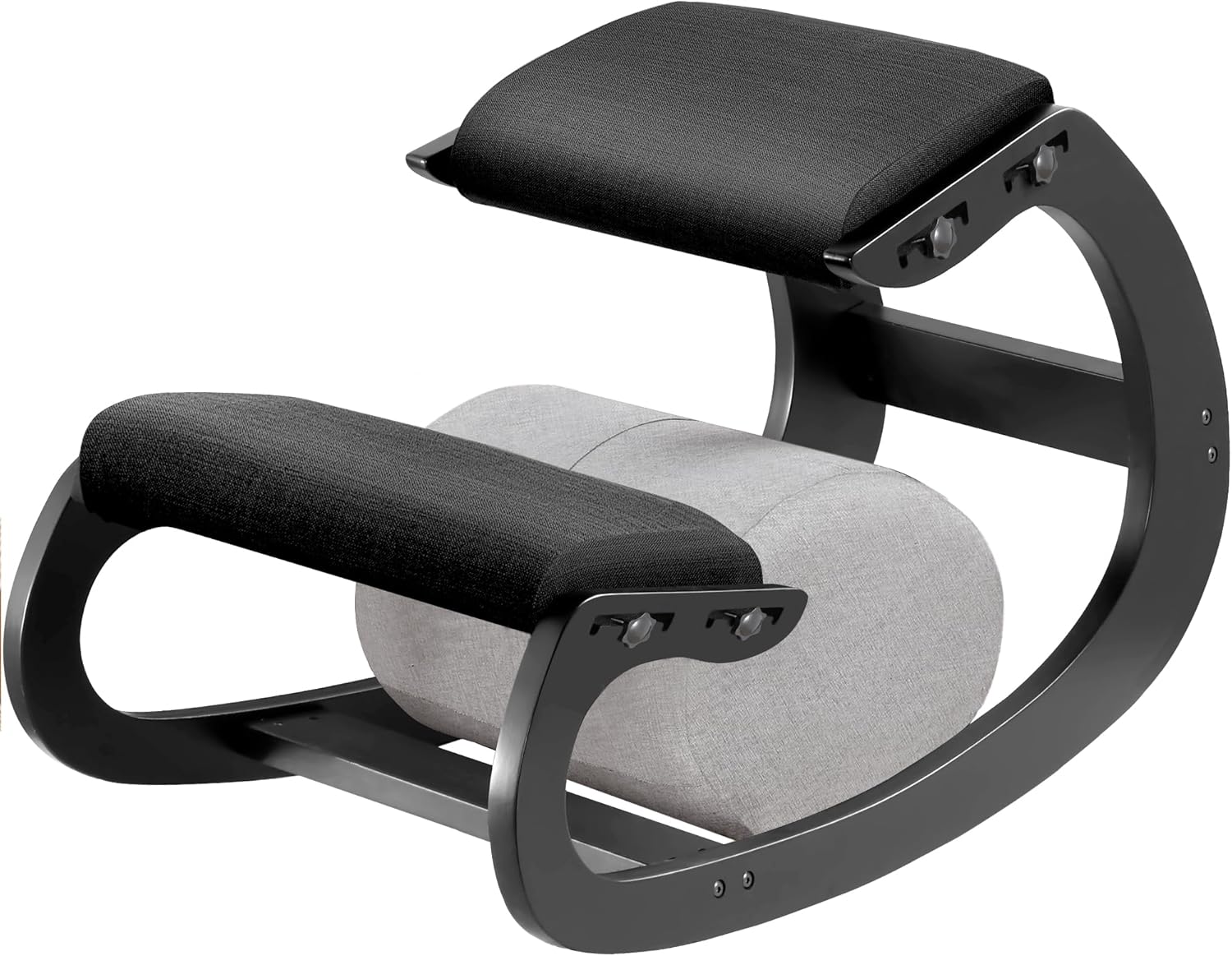 Adjustable Kneeling Chair, Wooden Ergonomic Chair Knee Chair Posture Chair - Improve Your Posture with an Angled Seat for Home,Office (Cylindrical Black)