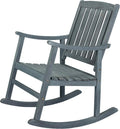 JONATHAN Y RCK102B Penny Classic Slat-Back 300-Lbs Support Acacia Wood Patio Outdoor Rocking Chair for Garden, Lawn, Backyard, Pool, Deck, Beach, Firepit, Gray