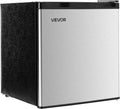 VEVOR Mini Fridge with Freezer, 1.6 Cu.Ft Compact Refrigerator, 7 Mode Adjustable Temperature, Energy Efficient Small Refrigerator, Reversible Door, Low Noise, for Bedroom, Office, Brushed Stainless