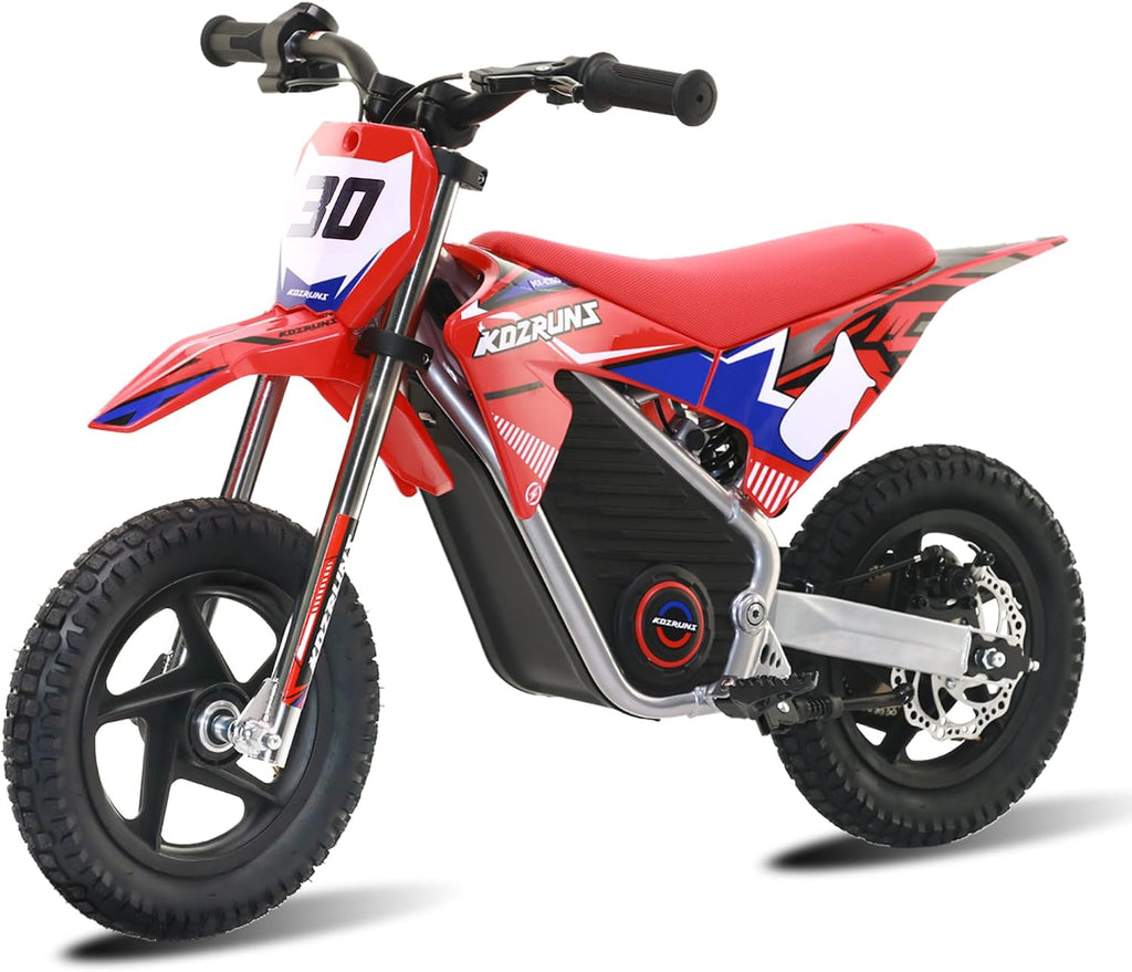 OLALA Electric Dirt Bike for Kids 3-5, 12' Electric Motorcycle with 200W Motor, 2-Speed Safety Mode, Beginner Dirt Bike with Disc Brake, Outdoor Ride On Toy Gift, Red