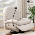 Oversized Power Recliner Chair, Adjustable Accent Chair with Footrest, Phone Holder, USB, 270° Swivel Chair, Single Reclining Sofa for Adults Living Room Bedroom Nursery and Small Spaces