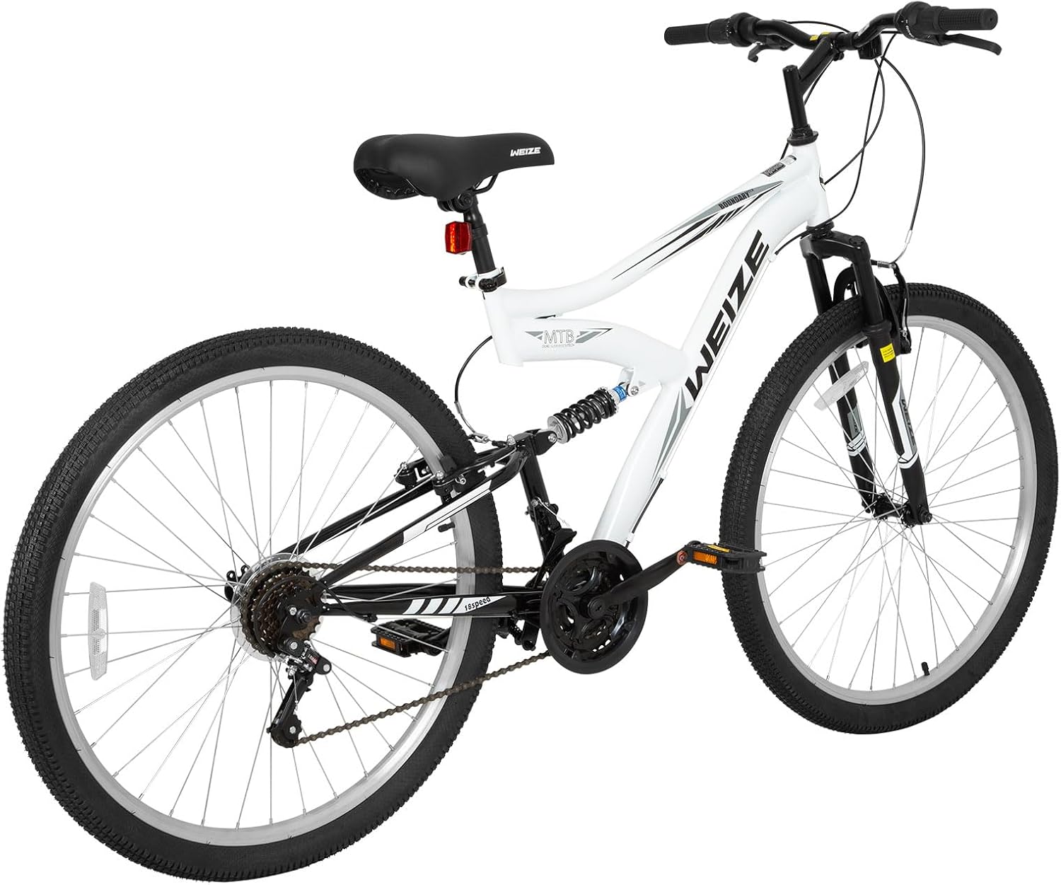 WEIZE Mountain Bike 26 27.5 inch Outdoor Cycling Bike 18-Speed/High-Carbon Steel/Dual Full Suspension, Adjustable Ergonomic Seat for Men Women Adult, MTB Bicycle with Suspension Fork
