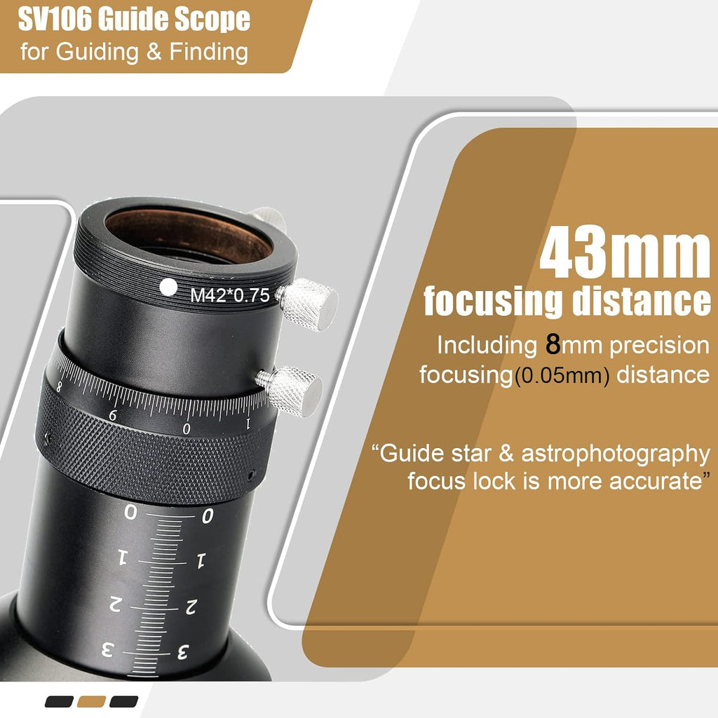 SVBONY SV106 Guide Scope with Helical Focuser Bundle with SV211 Dovetail Base 203mm (2 Items)