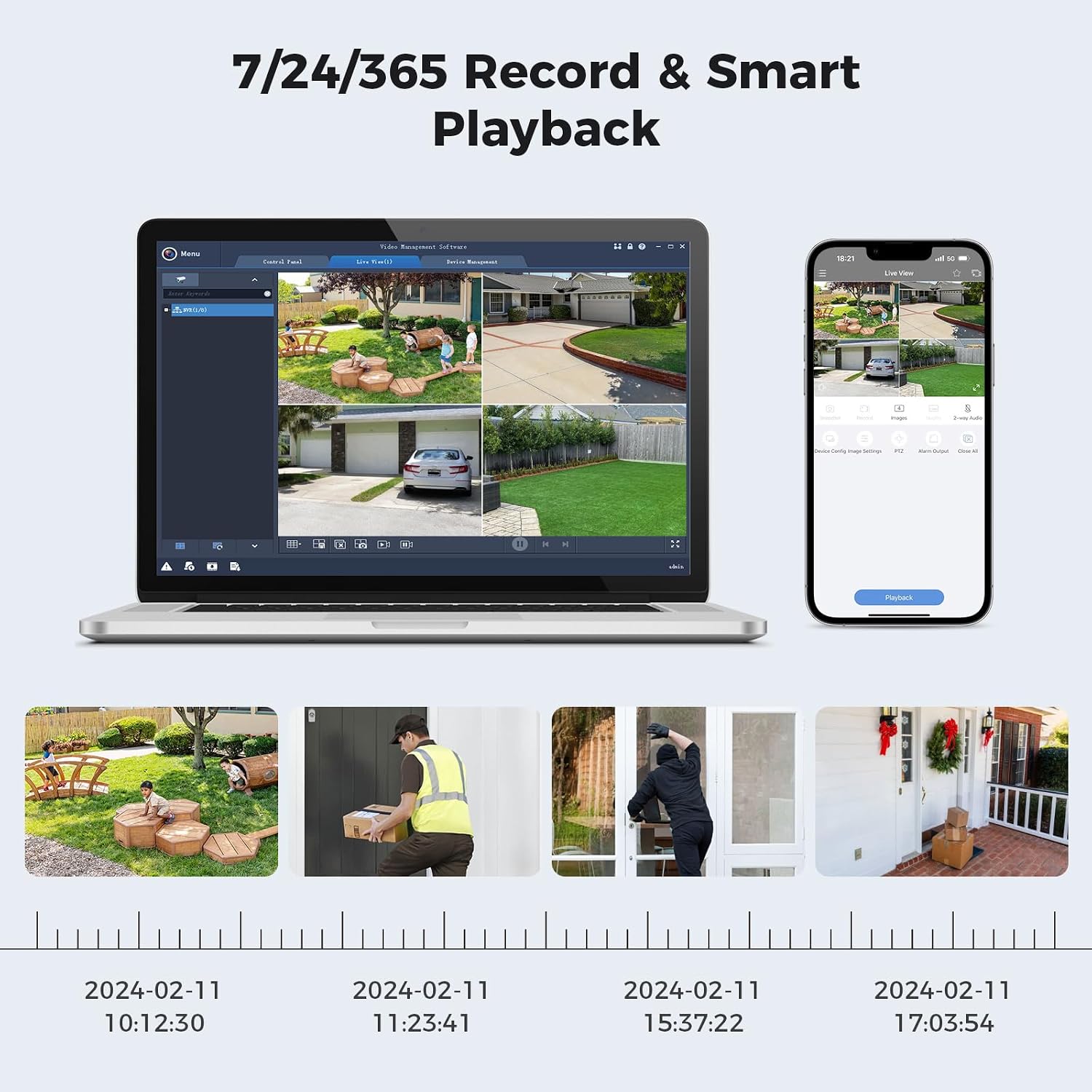 [121°Wide View] Hiseeu 4K PoE Security Camera System, 8 PoE 5MP Cameras Outdoor&Indoor, Human Vehicle Detect, Color Night Vision, 2 Way Audio, 7/24 Record, No Monthly Fee,CCTV Surveillance NVR Kit