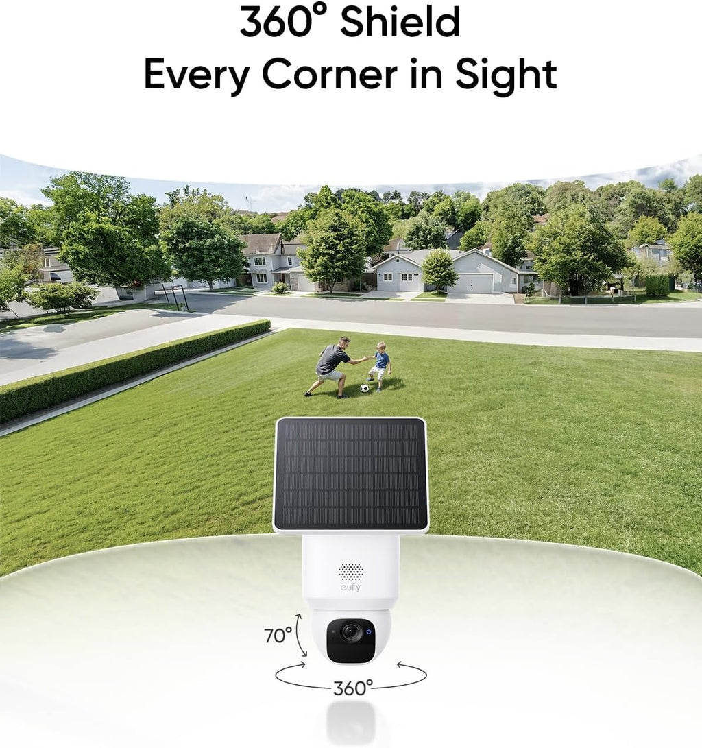 eufy Security SoloCam E30, 2-Cam Kit, Security Cameras Wireless Outdoor, Solar Camera Outdoor Wireless, 360° Pan, AI Tracking, 2K Clarity, No Monthly Fee (Renewed)