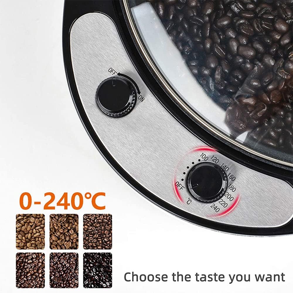Coffee Machine Household Coffee Baking Machine, 800G Coffee Bean Baking Machine, Tilt Stir Frying Temperature Adjustable 1800W Coffee Bean Baking Machine