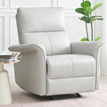 Manual Rocker Recliner Chair with Glider Motion for Nursery, 150° Recline & Wide Armrests - Overstuffed Leather Nursery Chair for Small Spaces, Living Room, Bedroom