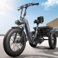 PUCKIPUPPY Electric Tricycle for Adult with 48V 17.4AH Cell Battery, 60 Miles Range Pickup Class Trike, 500 Lbs Load Electric Trike with Rear Differential and 20' Fat Tires, 960W Peak Motor, Husky