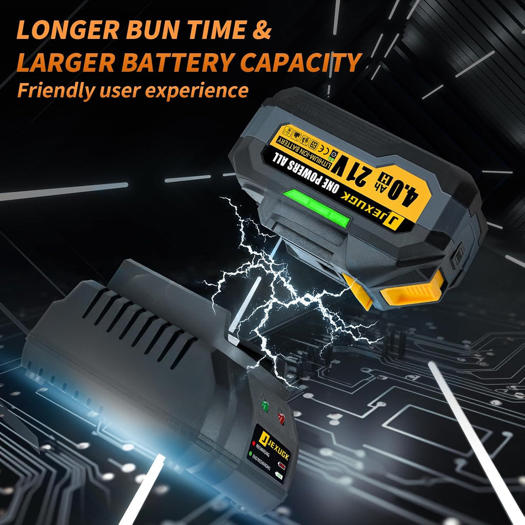 JEXUGK 1500Nm Impact Wrench, 1/2' 1107ft-lbs Cordless Impact Gun with 2 x 4.0Ah Battery, 21V High Torque Power Impact Driver with 6 Sockets,Pistola Llave De Impacto for Truck RV Car Heavy Construction