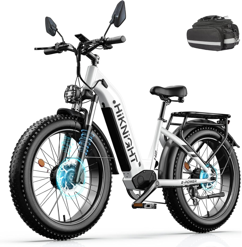 Dual Motor Ebike, 3000W Electric Bike for Adults, 52V 20Ah 26' Fat Tire Fast Ebike Max 38 Mph, up to 90 Miles, Off-Road Mountain E-Bike for Men Women, Step-Through Design