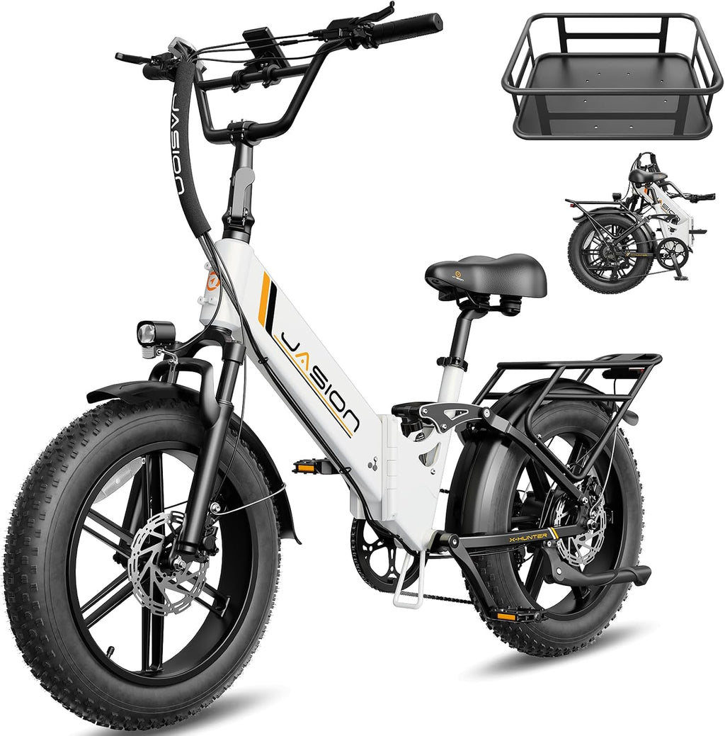 Jasion X Hunter ST 20' Electric Bike for Adults,Peak 1400W Motor,30MPH Max Speed Foldable Ebike,71 Miles Range Folding E Bicycles,624WH Battery,Hydraulic Disc Brakes,UL 2849 Certified