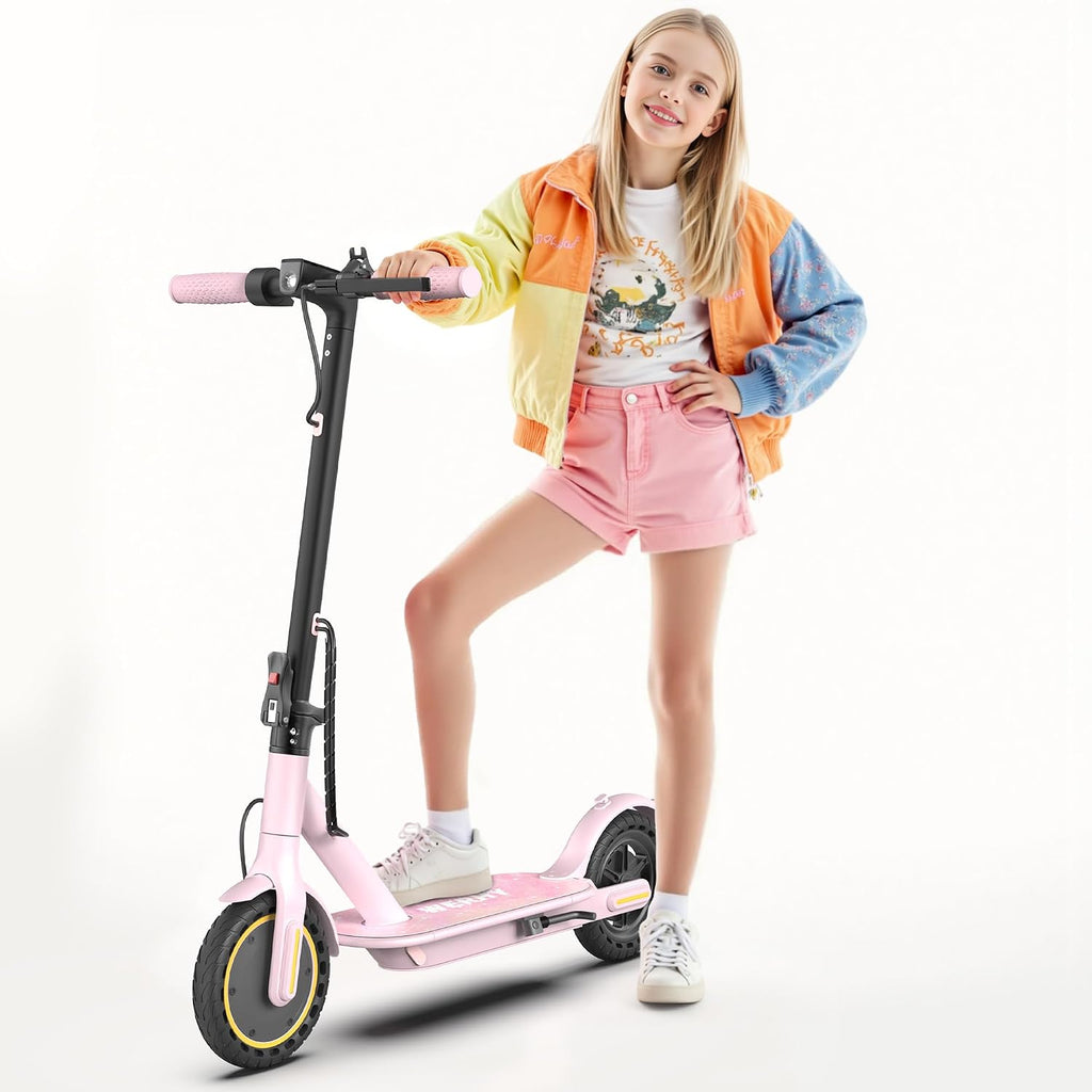 Electric Scooter, 350W Motor, 19 Mph Speed & 15 Miles Range, 8.5' Solid Tires, Lightweight Foldable Scooter with Dual Braking System, Max Load 265LBS