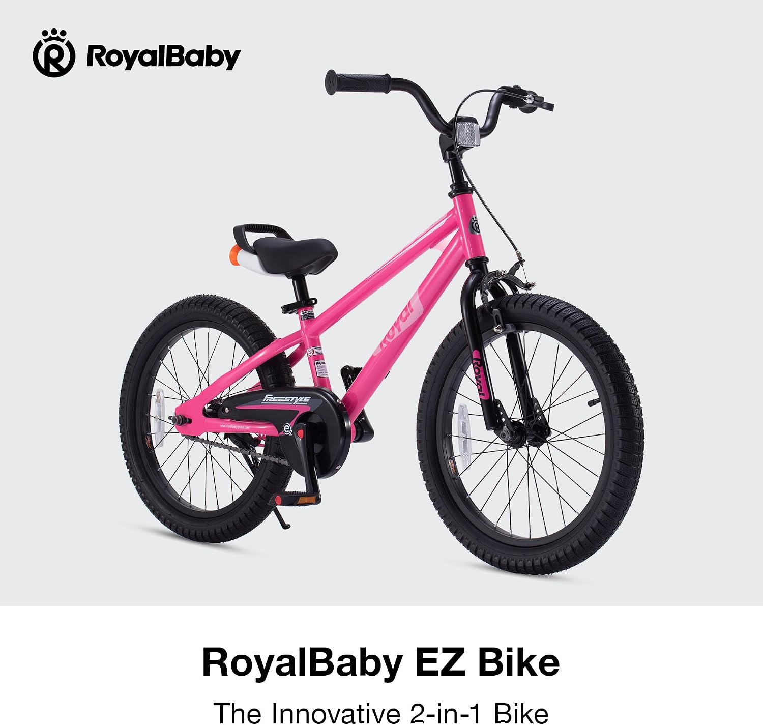 RoyalBaby EZ Kids Bike 12 14 16 18 20 Inch Balance Pedal 2-in-1 Training Bicycle Boys Girls Ages 3 to 12 Years Easy Learn for Beginners