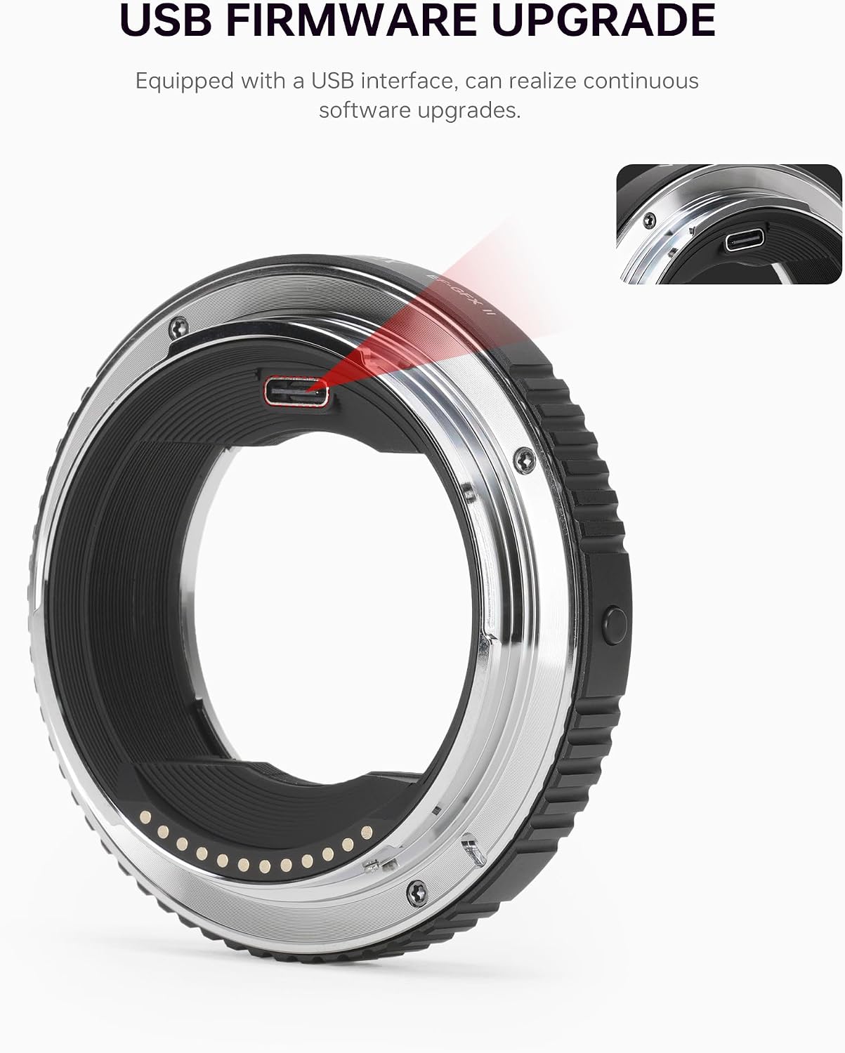 VILTROX EF-GFX II Auto Focus Lens Mount Adapter Converter with Aperture Control, EXIF Transmitting Compatible with Canon EOS EF/EF-S Lens to Fujifilm G-Mount GFX Cameras GFX 100S 50S 50R