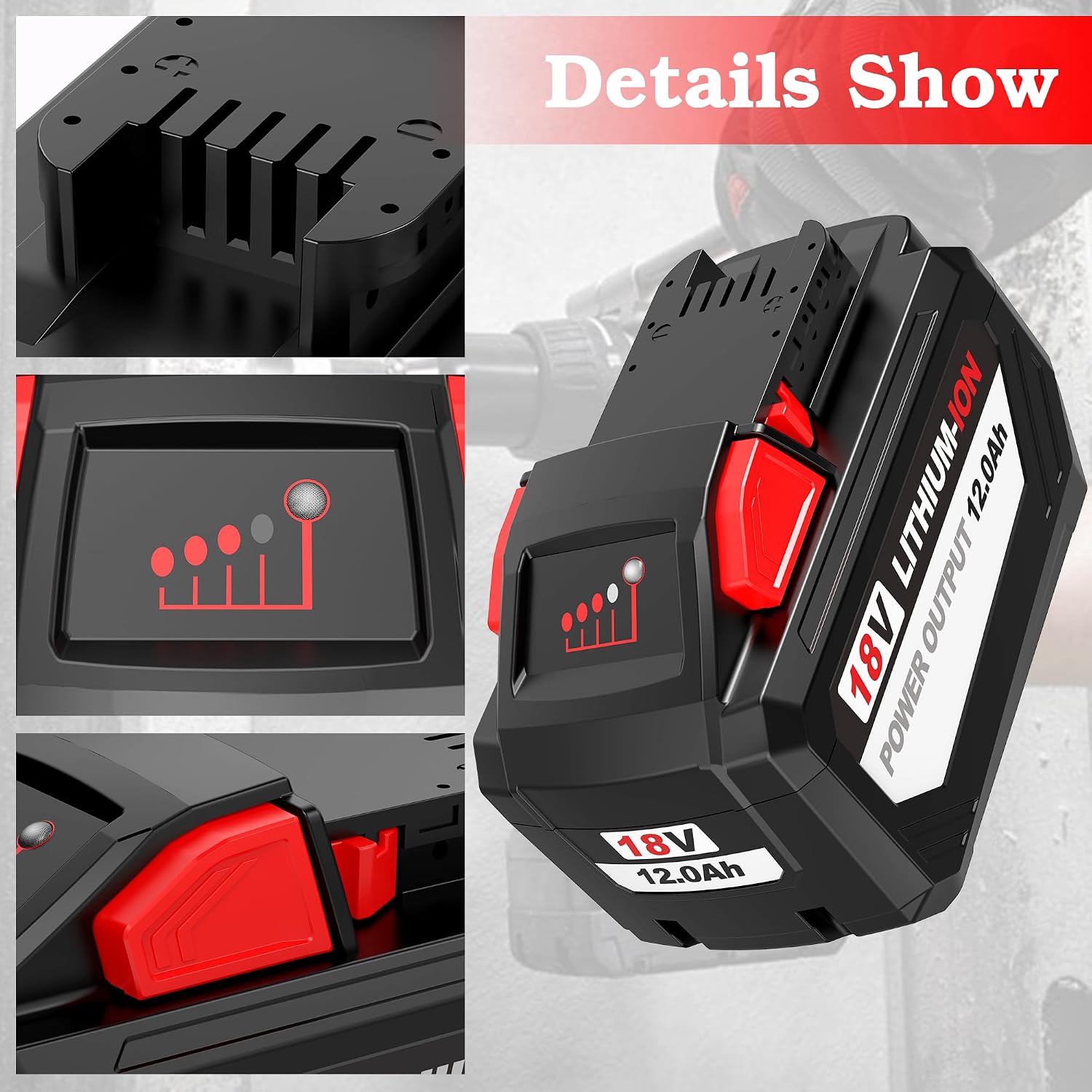 BULL-TECH 18V 12.0 AH Replacement for Milwaukee Electric Tools M18 High Output HD12.0 Battery Pack Compatible with All Power 18V Milwaukee Power+ Tools