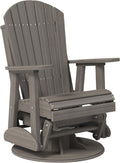 LuxCraft 2' Adirondack Outdoor Swivel Glider Chair, Patio Gliding Rocker, Swiveling Glider Rocking Chair for Outside (Coastal Gray)