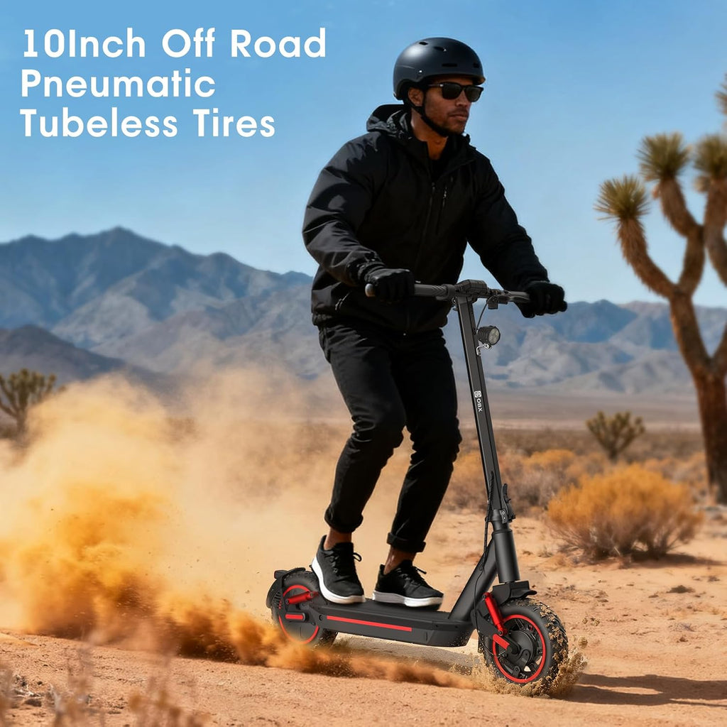 Electric Scooter for Adults 10' Off-Road Pneumatic Tire 1200W Motor Max 33 Miles Long Range, 30 MPH Top Speed with Cruise Control, Dual Suspensions, Turn Signals Foldable E-Scooter, UL-2272 Certified